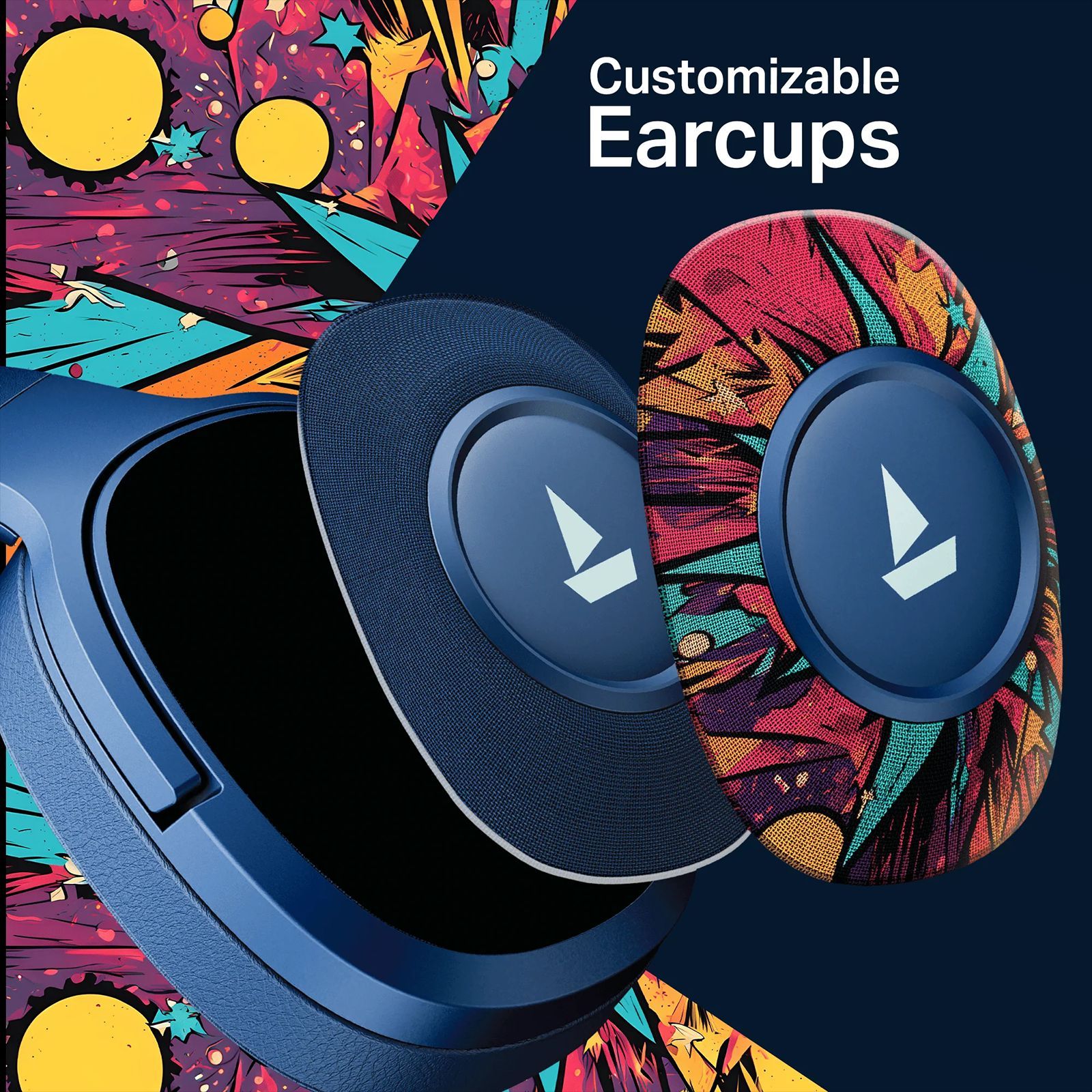 boAt Rockerz Plus 550 Bluetooth Headphone with Mic (Dual Pairing, Over Ear, Blue Psyche) boAt Rockerz Plus 550 Bluetooth Headphone with Mic (Dual Pairing, Over Ear, Blue Psyche)_5