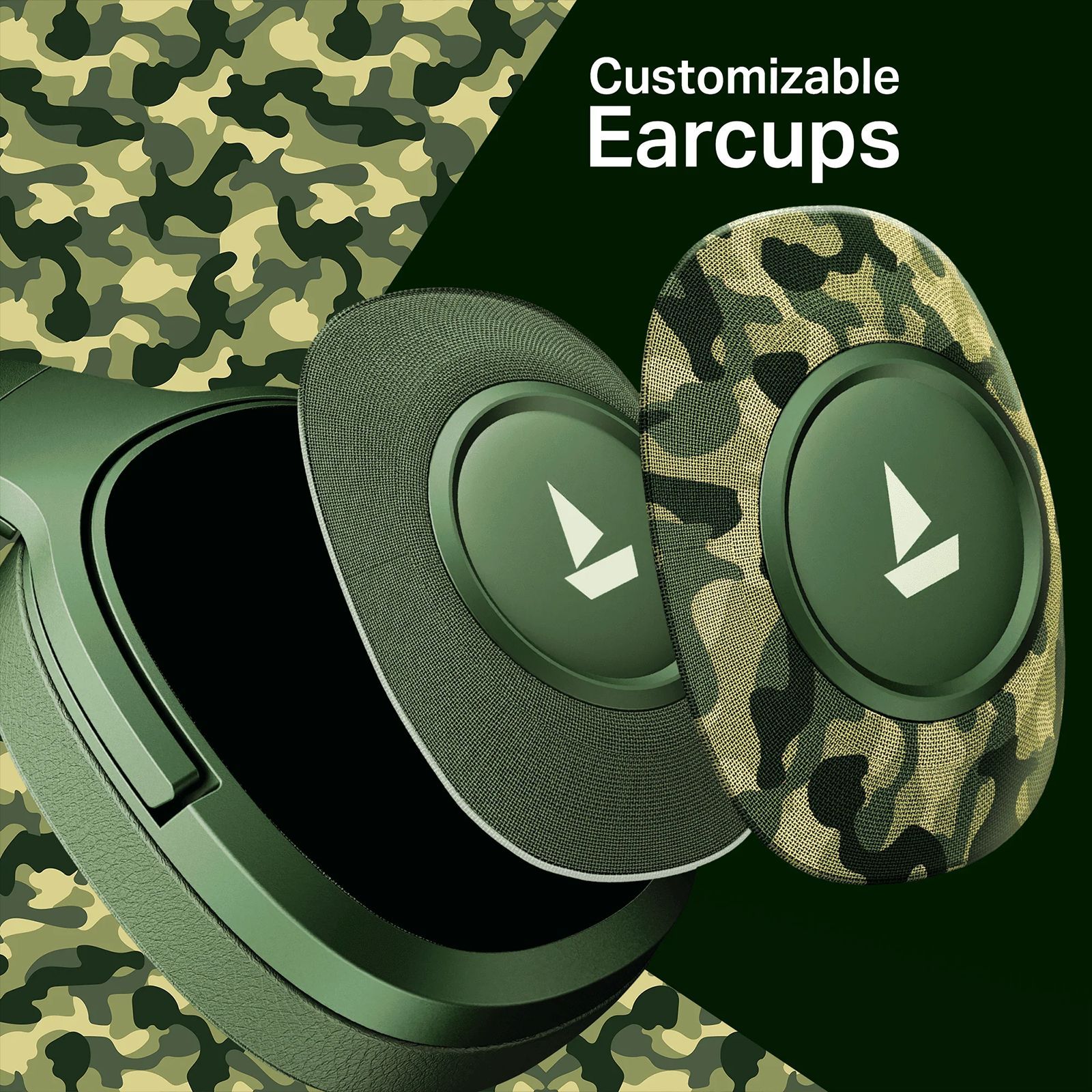 boAt Rockerz Plus 550 Bluetooth Headphone with Mic (Dual Pairing, Over Ear, Green Militia) boAt Rockerz Plus 550 Bluetooth Headphone with Mic (Dual Pairing, Over Ear, Green Militia)_5