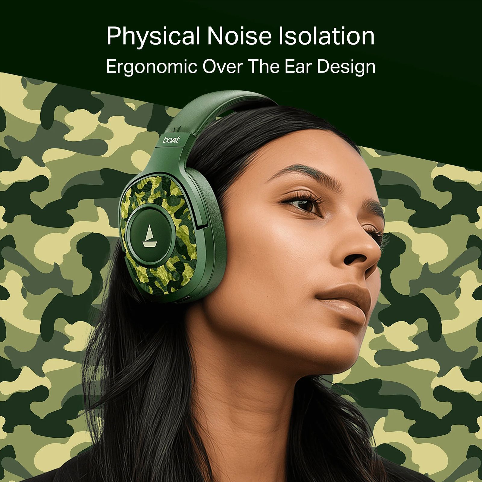 boAt Rockerz Plus 550 Bluetooth Headphone with Mic (Dual Pairing, Over Ear, Green Militia) boAt Rockerz Plus 550 Bluetooth Headphone with Mic (Dual Pairing, Over Ear, Green Militia)_4