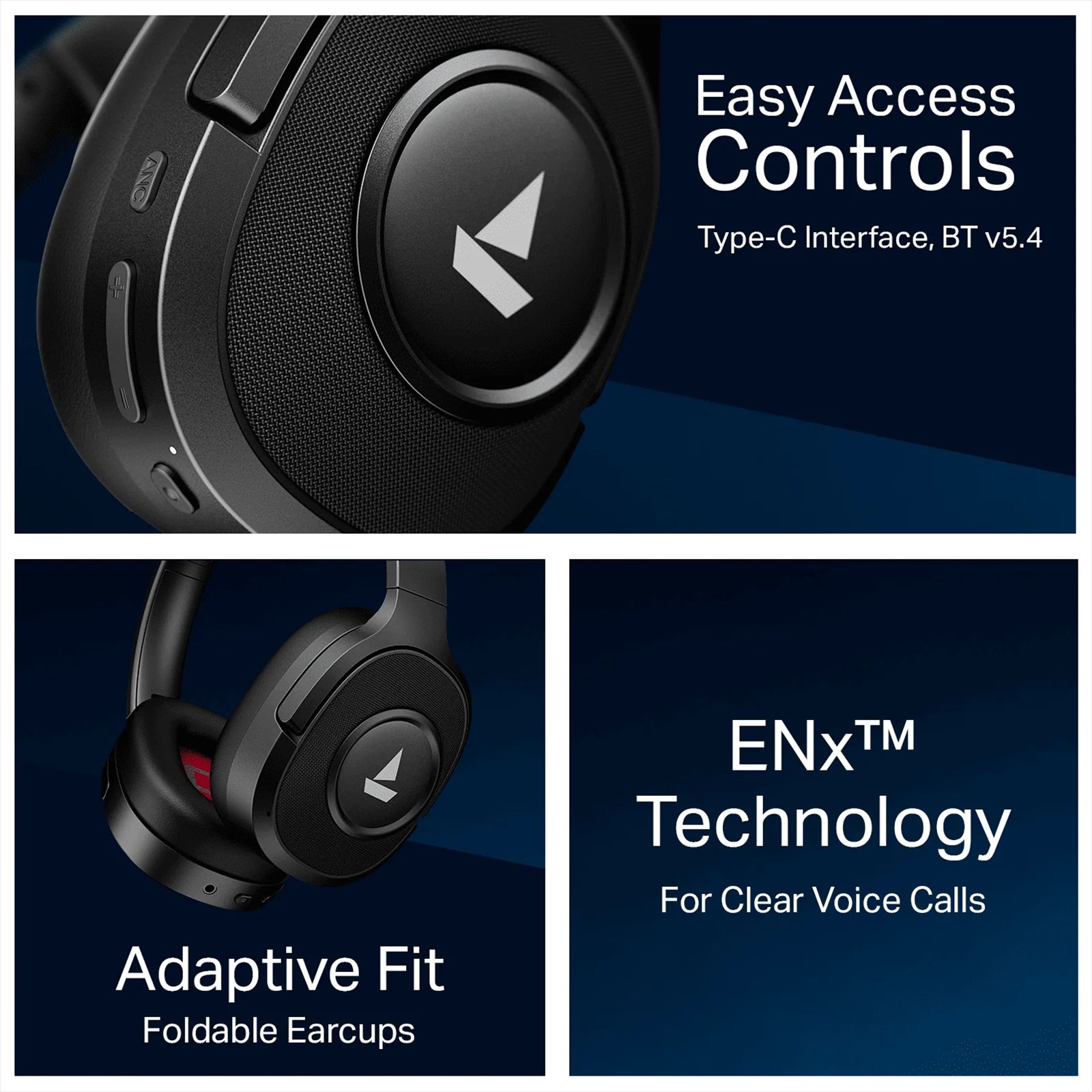 boAt Rockerz Plus 550 ANC Bluetooth with Mic (ENx Technology, Over Ear, Cosmic Black)_6