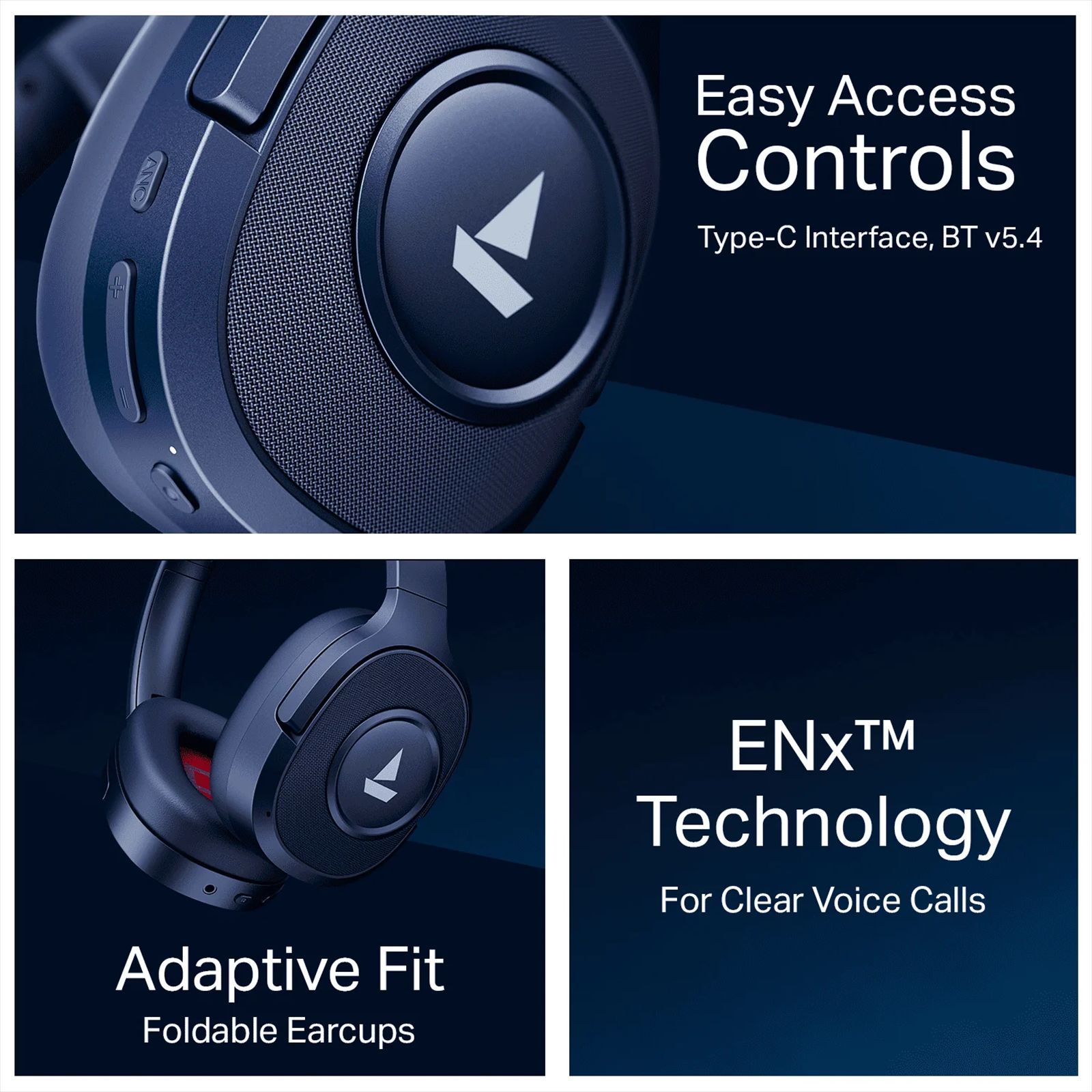 boAt Rockerz Plus 550 ANC Bluetooth with Mic (ENx Technology, Over Ear, Bold Blue)_6