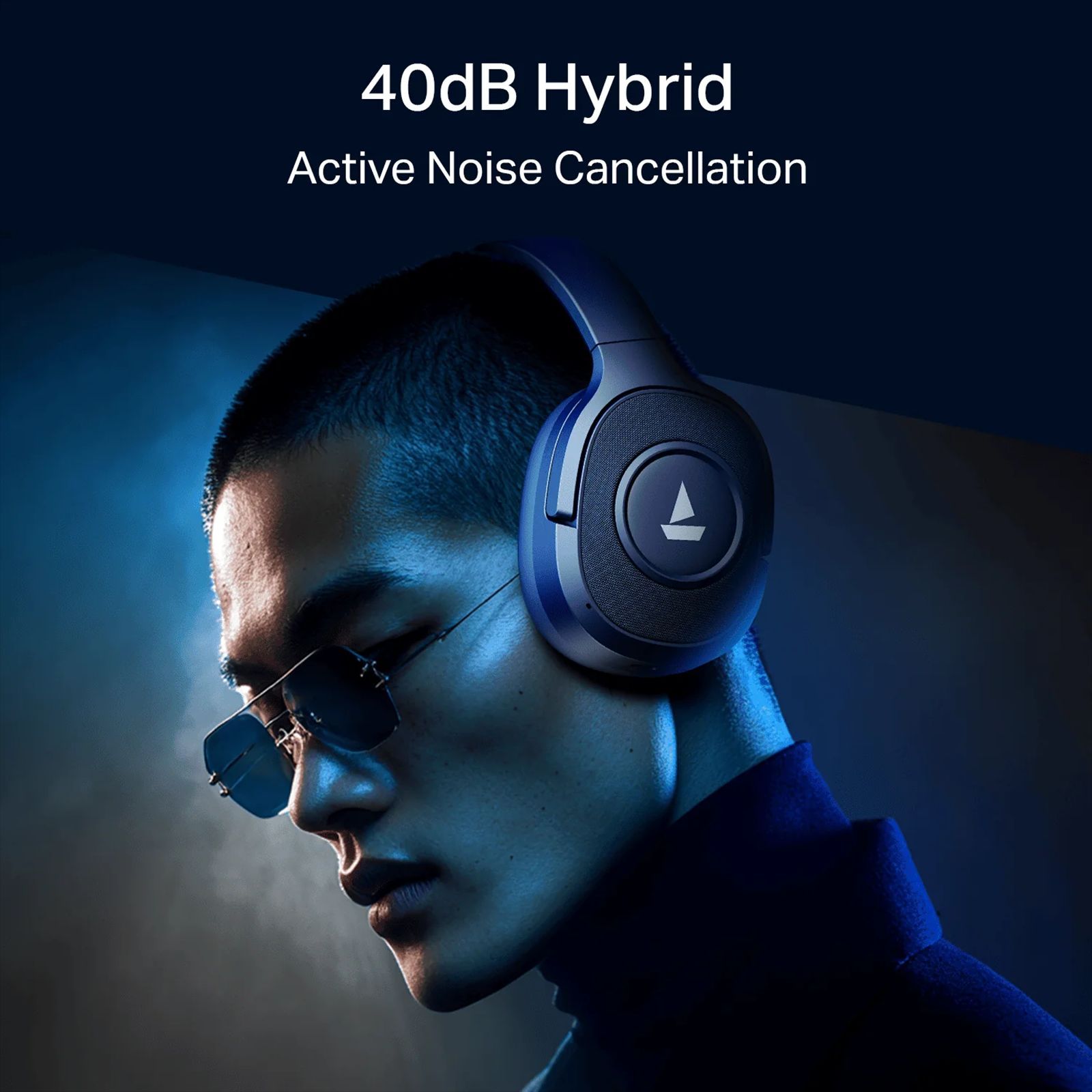 boAt Rockerz Plus 550 ANC Bluetooth with Mic (ENx Technology, Over Ear, Bold Blue)_2