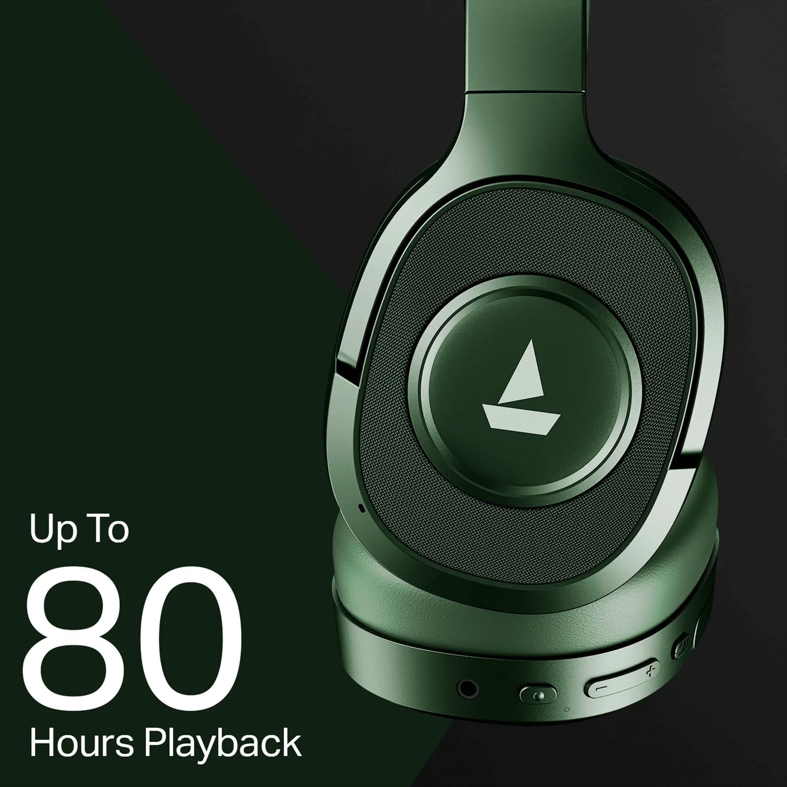 boAt Rockerz Plus 550 ANC Bluetooth with Mic (ENx Technology, Over Ear, Green Militia)_3