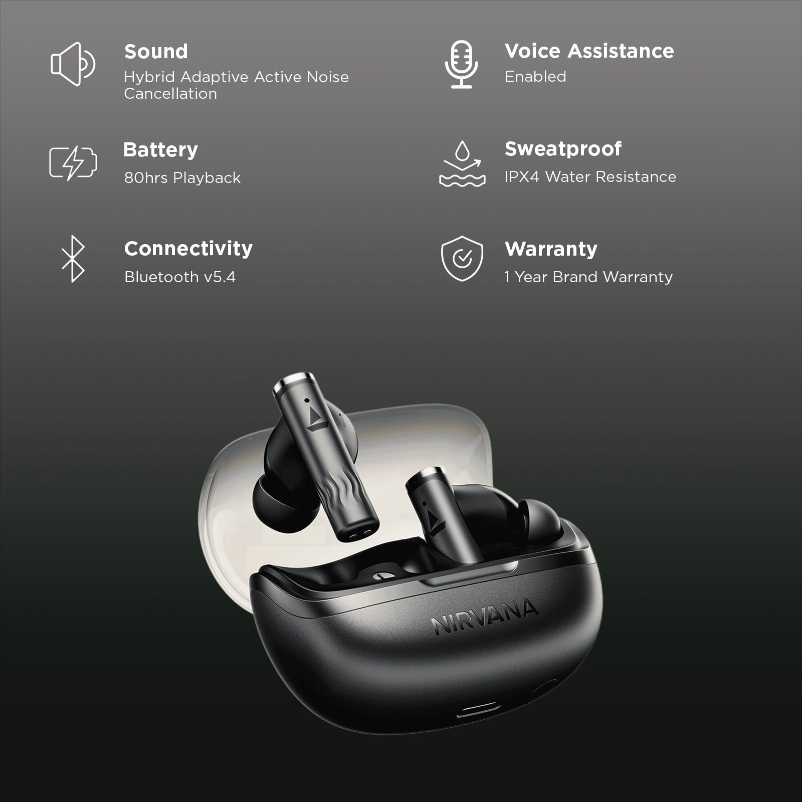 boAt Nirvana Zenith Pro TWS Earbuds with Hybrid Adaptive Active Noise Cancellation (IPX4 Water Resistance, Google Fast Pair, Velvet Grey) boAt Nirvana Zenith Pro TWS Earbuds with Hybrid Adaptive Active Noise Cancellation (IPX4 Water Resistance, Google Fast Pair, Velvet Grey)_2