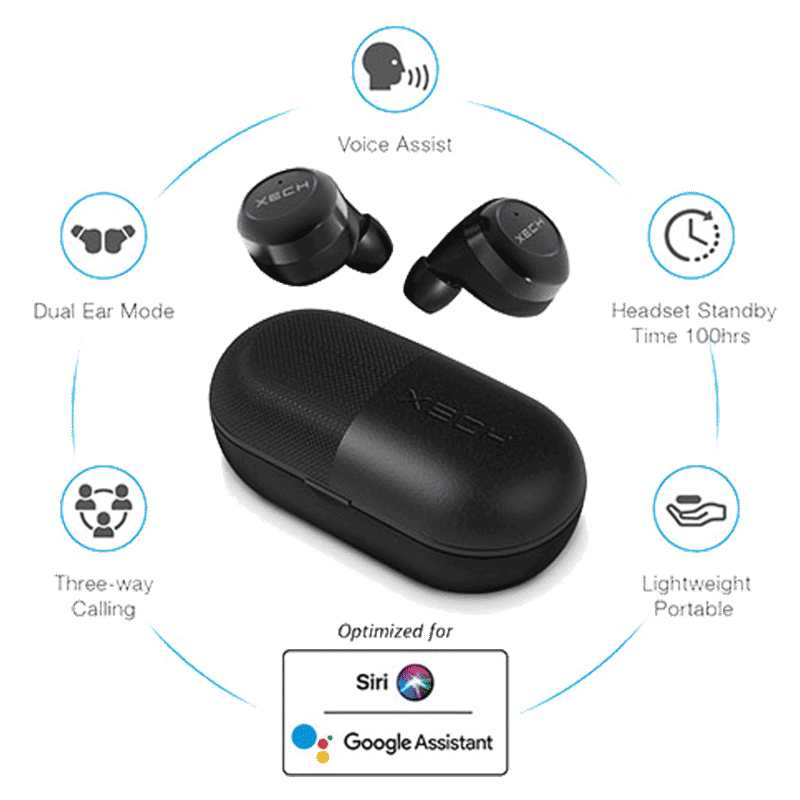 XECH Speakerpods TWS Earbuds (IPX4 Sweat-Splash Proof, Voice Assistant, Black)_5