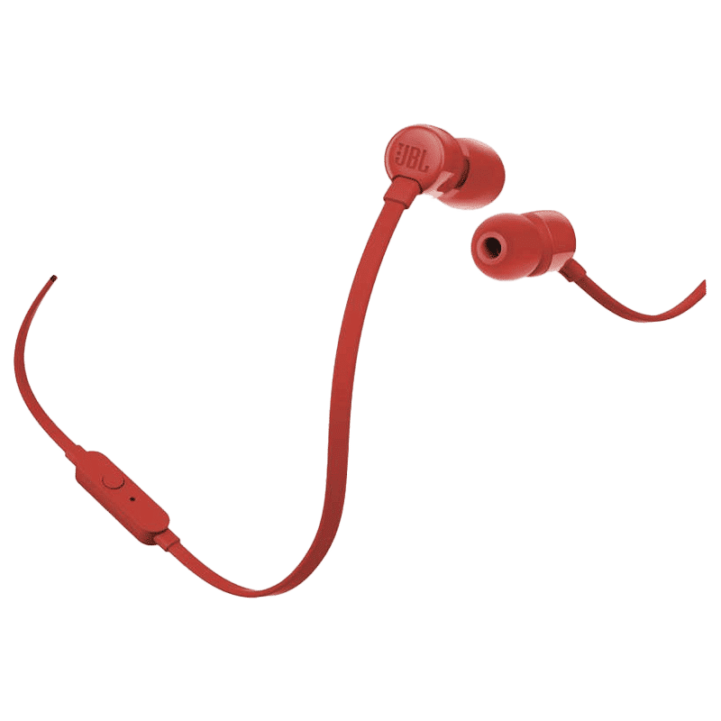 JBL Tune 110 JBLT110RED In-Ear Wired Earphone with Mic (JBL Pure Bass sound, Red)_2