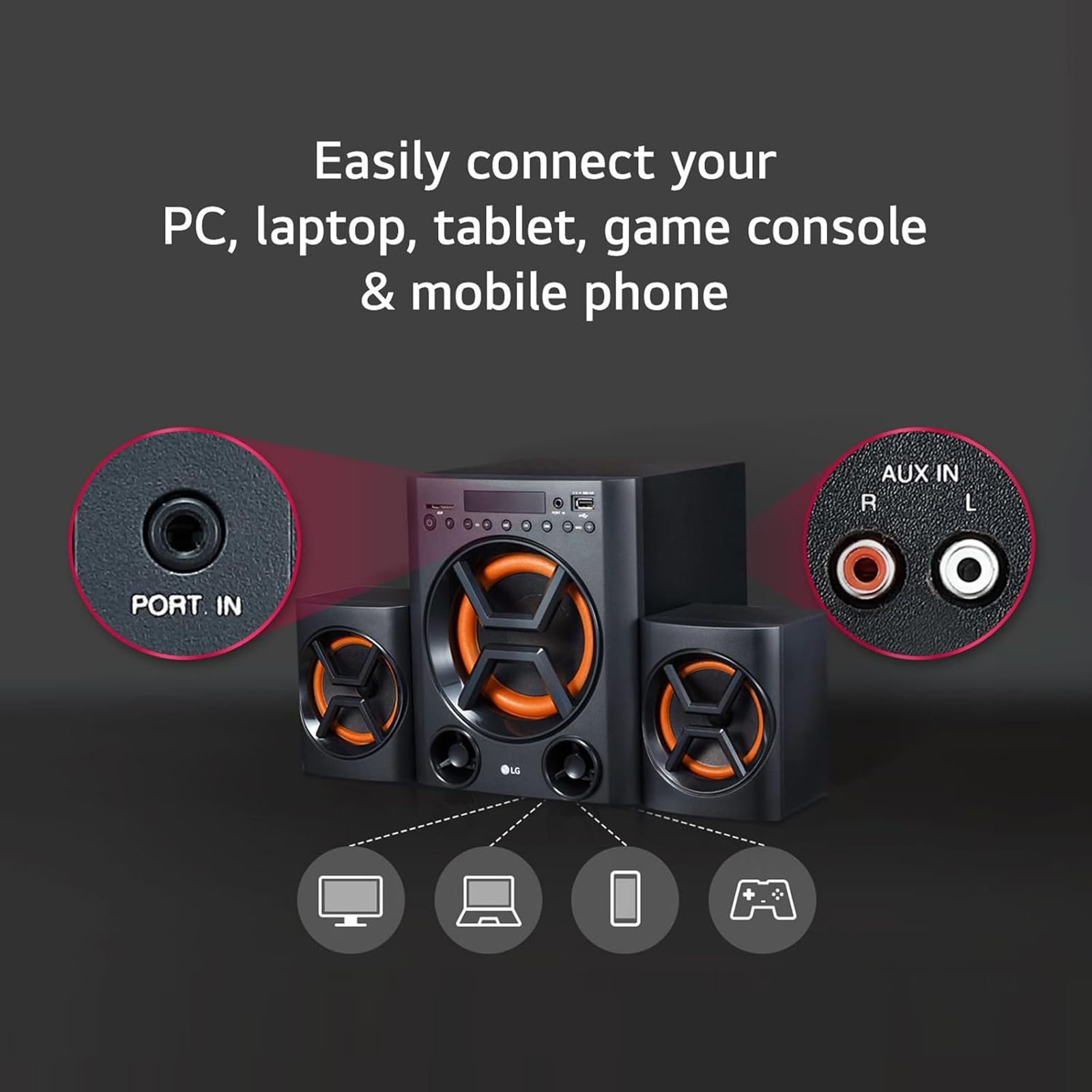 LG 40W Multimedia Speaker (Deep Bass Sound, 2.1 Channel, Red) LG 40W Multimedia Speaker (Deep Bass Sound, 2.1 Channel, Red)_15