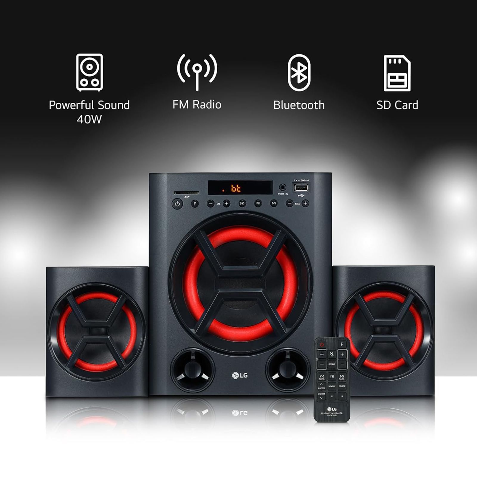 LG 40W Multimedia Speaker (Deep Bass Sound, 2.1 Channel, Red) LG 40W Multimedia Speaker (Deep Bass Sound, 2.1 Channel, Red)_16
