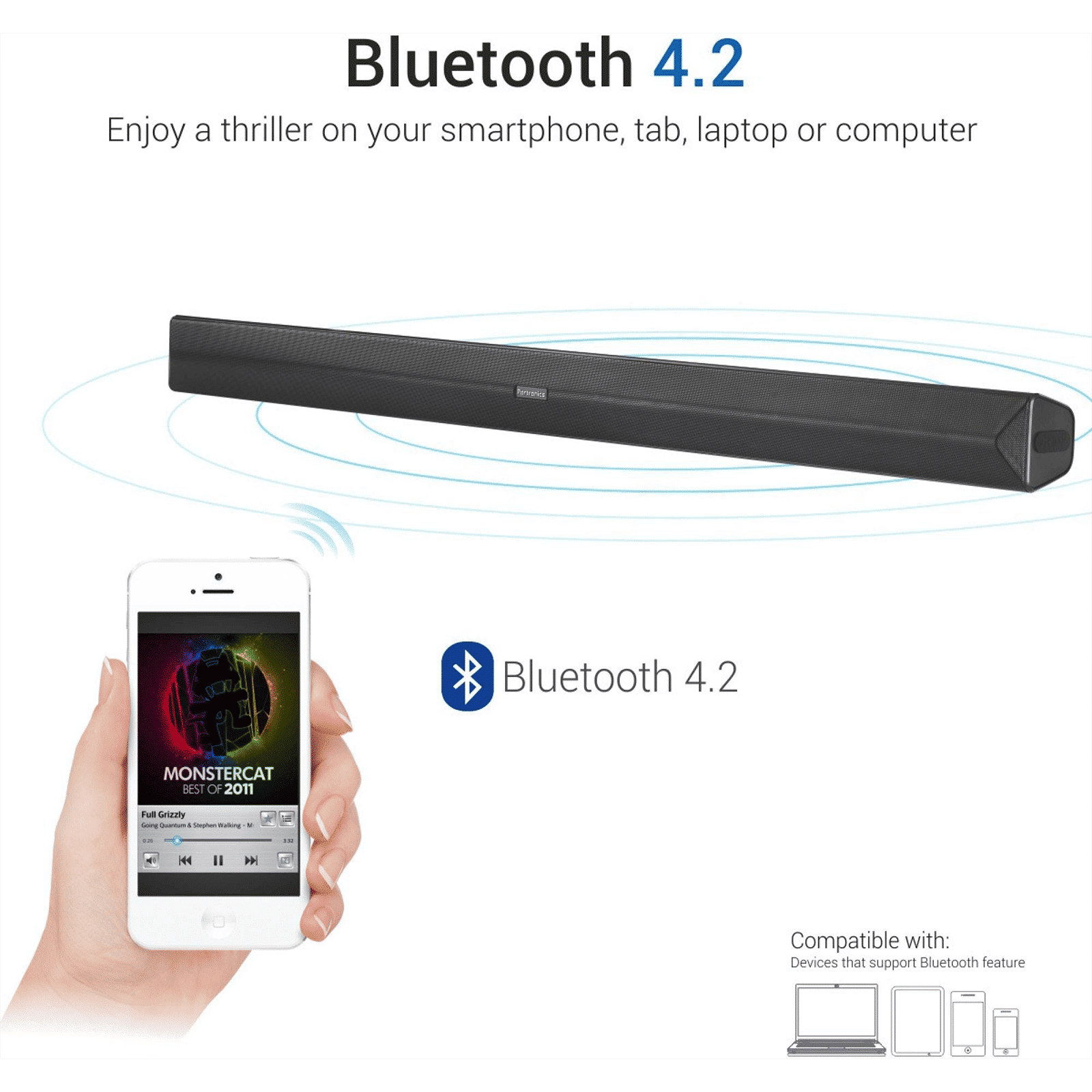 PORTRONICS Sound Slick II 40W Soundbar with Remote (Stereo Sound, 2.0 Channel, Black)_6