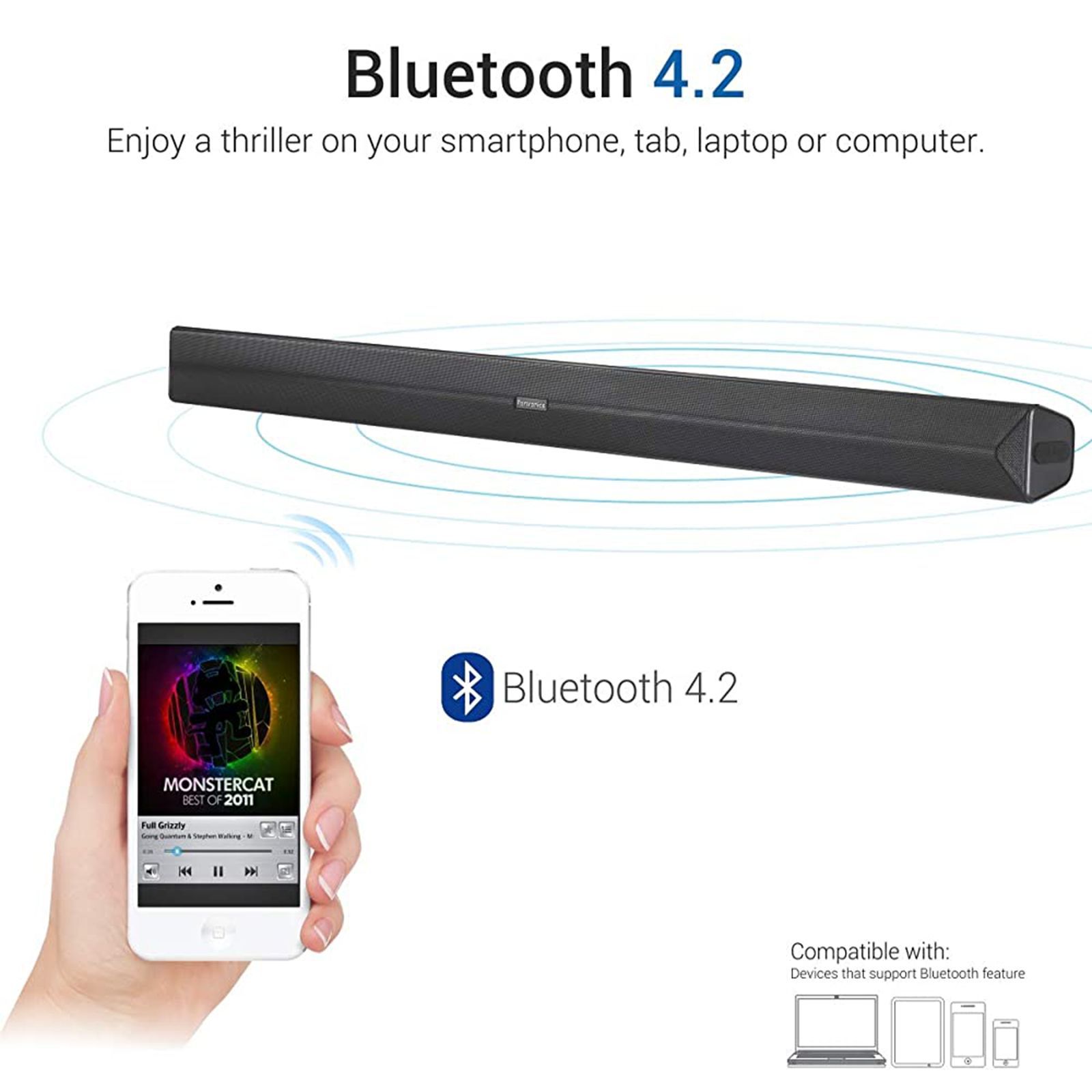 PORTRONICS Sound Slick II 40W Soundbar with Remote (Stereo Sound, 2.0 Channel, Black)_4