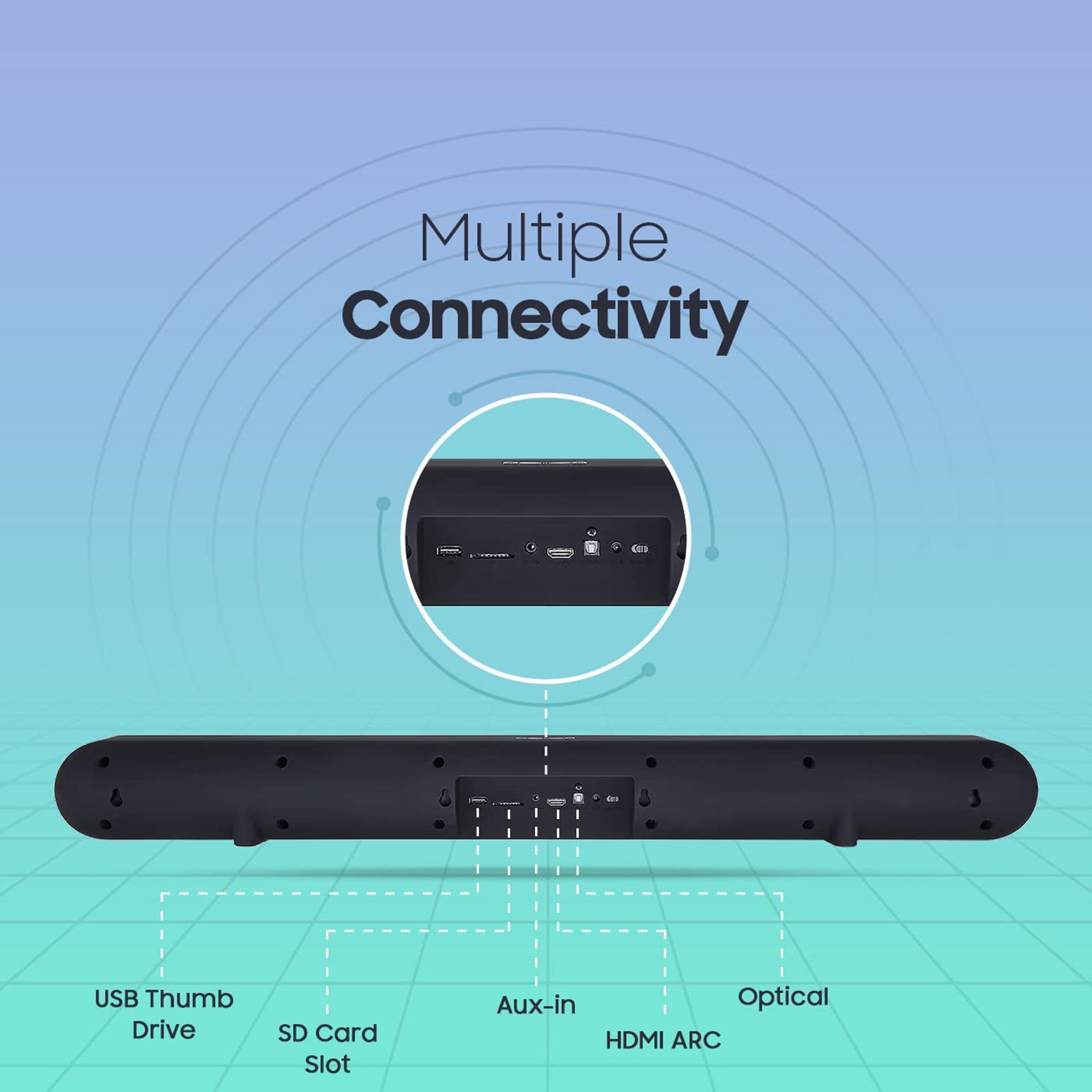 Croma 180W Bluetooth Soundbar with Remote (Rich and Deep Bass, 2.1 Channel, Black)_15