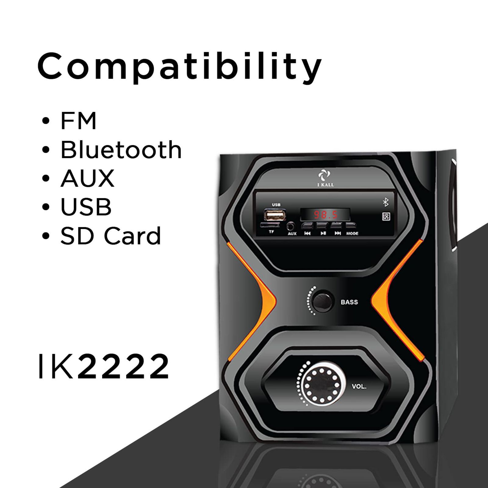 I KALL IK-2222 90 Watts Multimedia Standard Home Theatre with Remote(Room-filling Audio, 7.1 Channel, Black) I KALL IK-2222 90 Watts Multimedia Standard Home Theatre with Remote(Room-filling Audio, 7.1 Channel, Black)_5