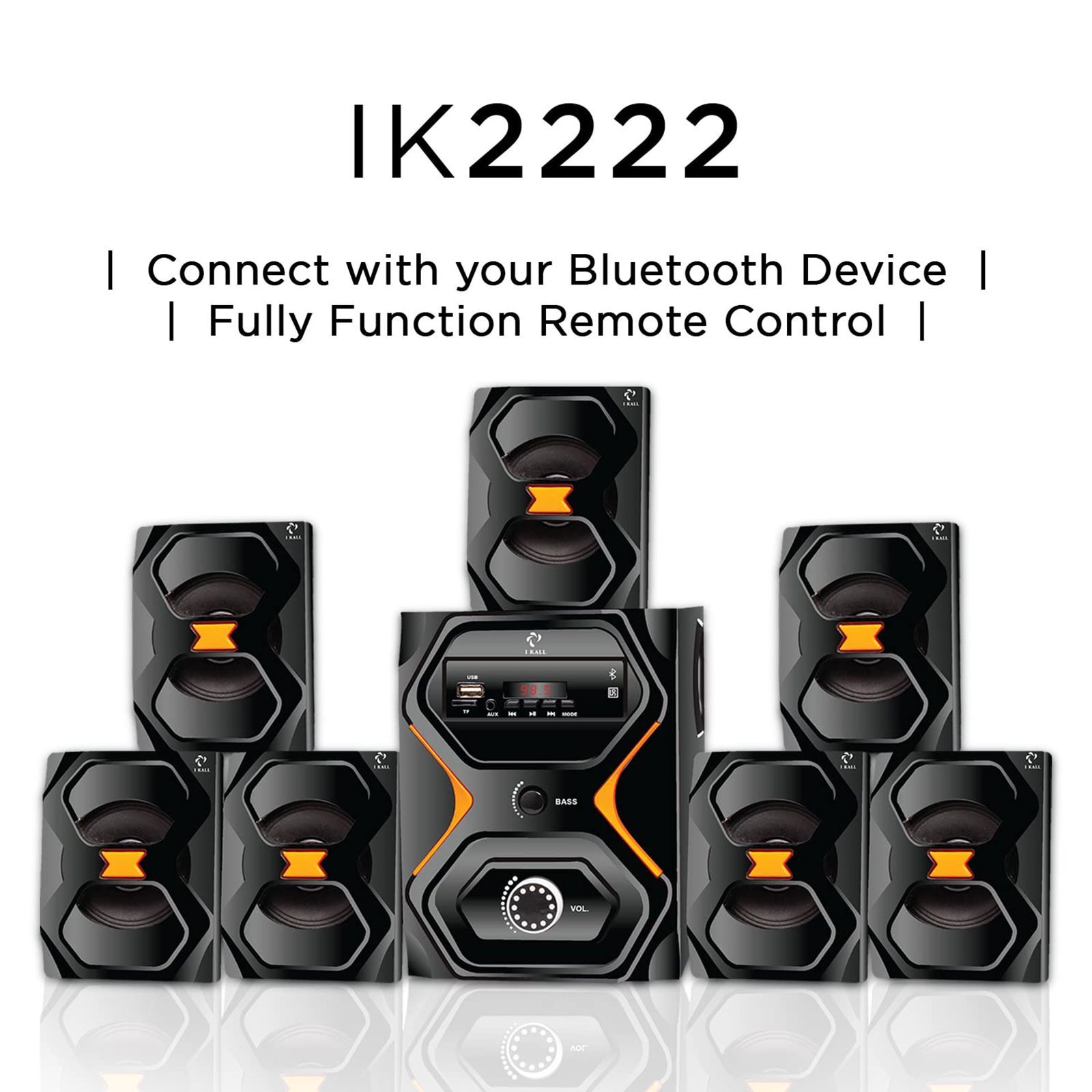 I KALL IK-2222 90 Watts Multimedia Standard Home Theatre with Remote(Room-filling Audio, 7.1 Channel, Black) I KALL IK-2222 90 Watts Multimedia Standard Home Theatre with Remote(Room-filling Audio, 7.1 Channel, Black)_3