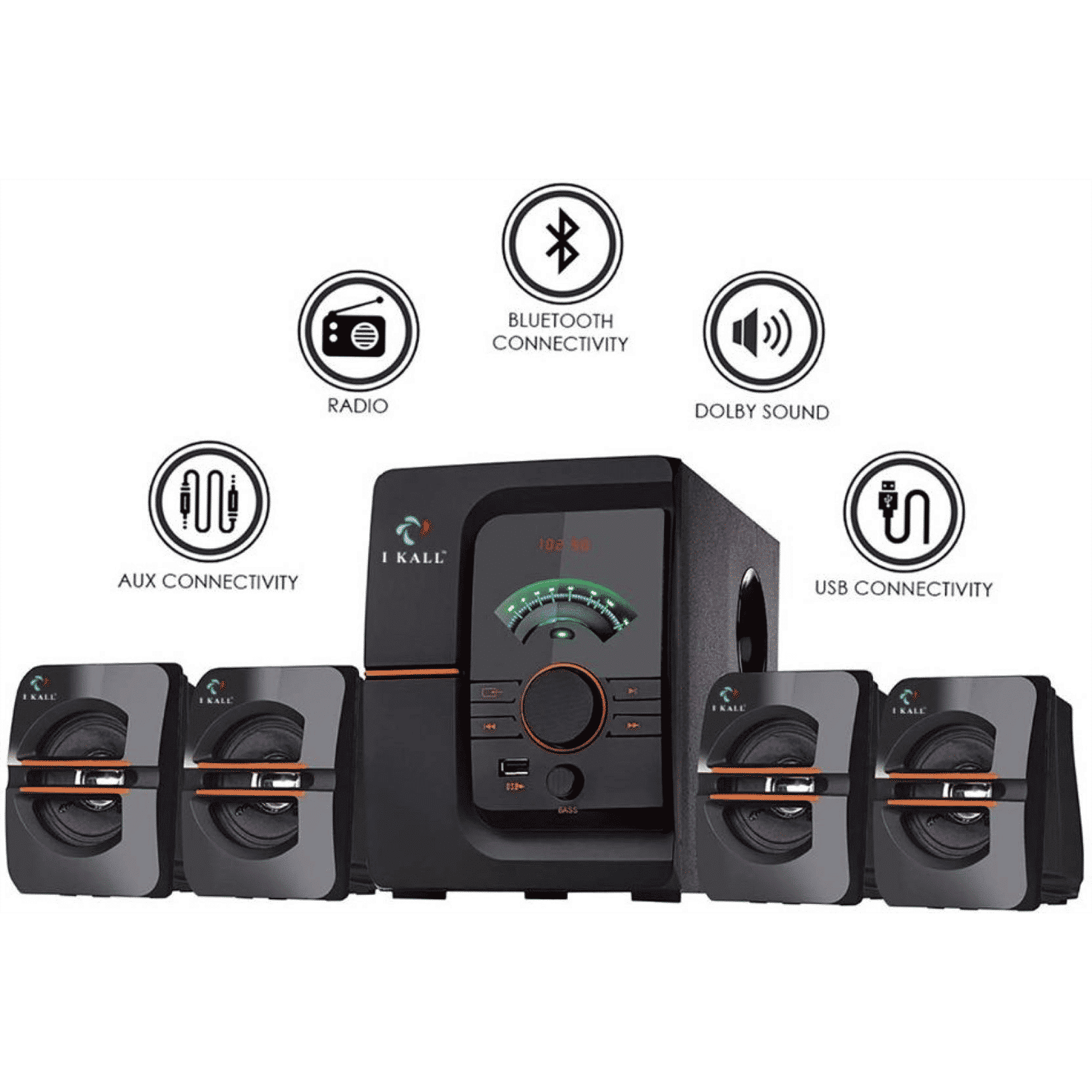 I KALL IK-401 60 Watts Standard Home Theatre System (Authoritative Bass, 4.1 Channel, Black)_4