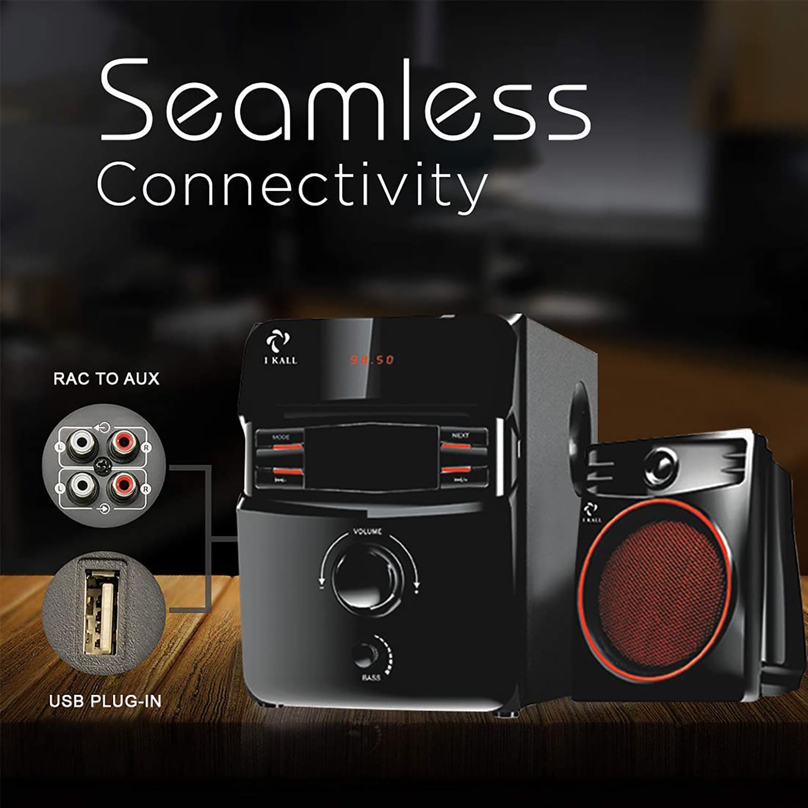 I KALL IK-407 60W Bluetooth Home Theatre with Remote (Deep Bass, 4.1 Channel, Black)_7