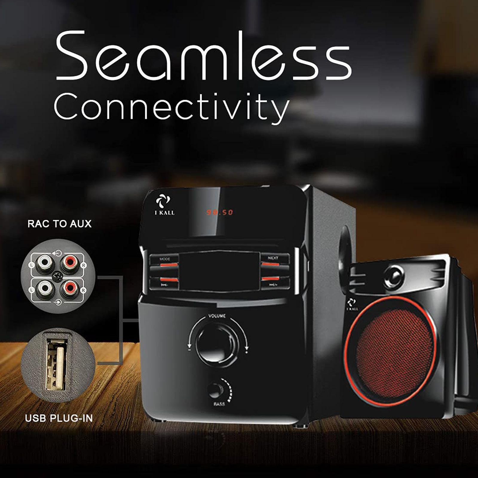 I KALL IK-407 60W Bluetooth Home Theatre with Remote (Deep Bass, 4.1 Channel, Black)_8