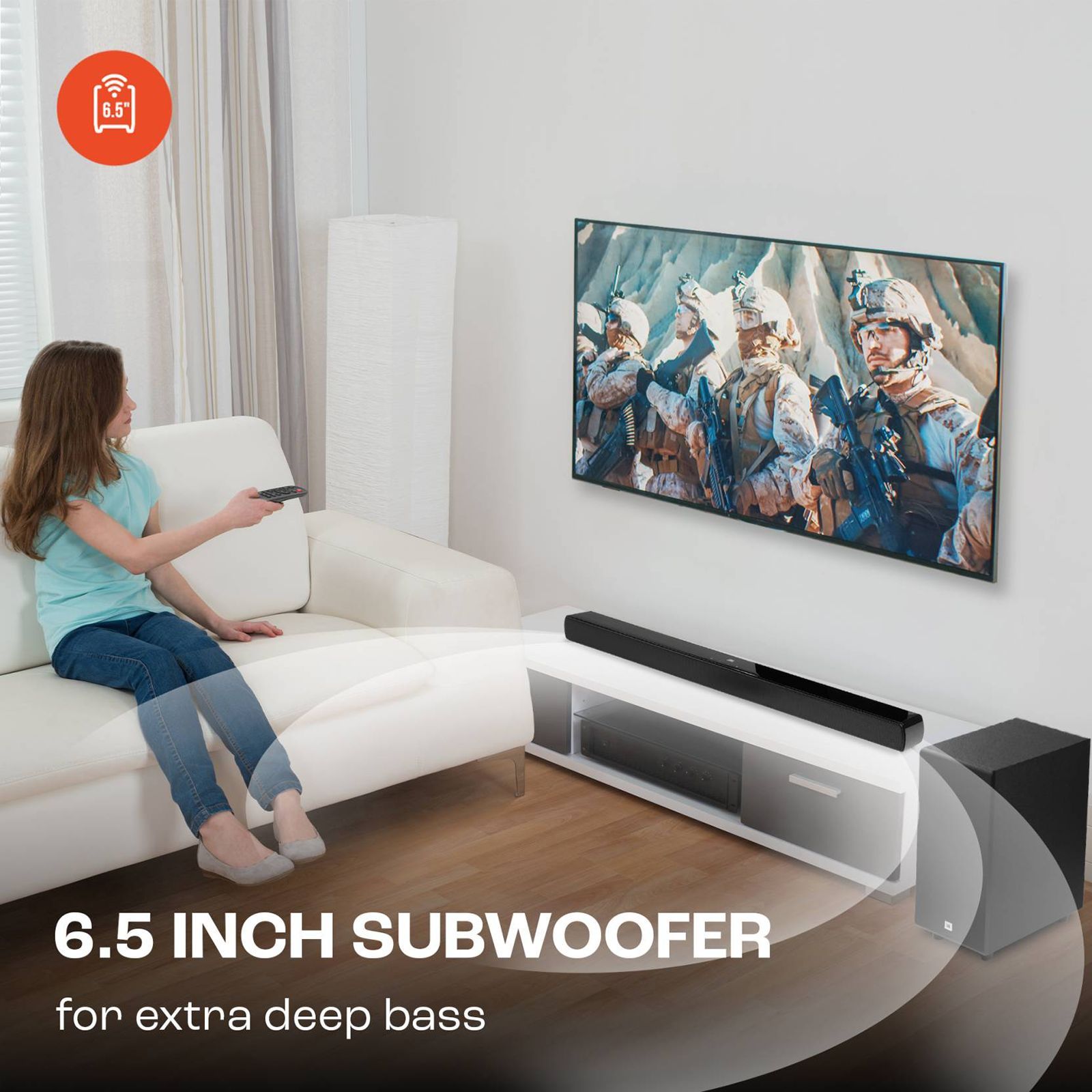 JBL Cinema SB190 380W Bluetooth Soundbar with Remote (Dolby Atmos, 2.1 Channel, Black)_11