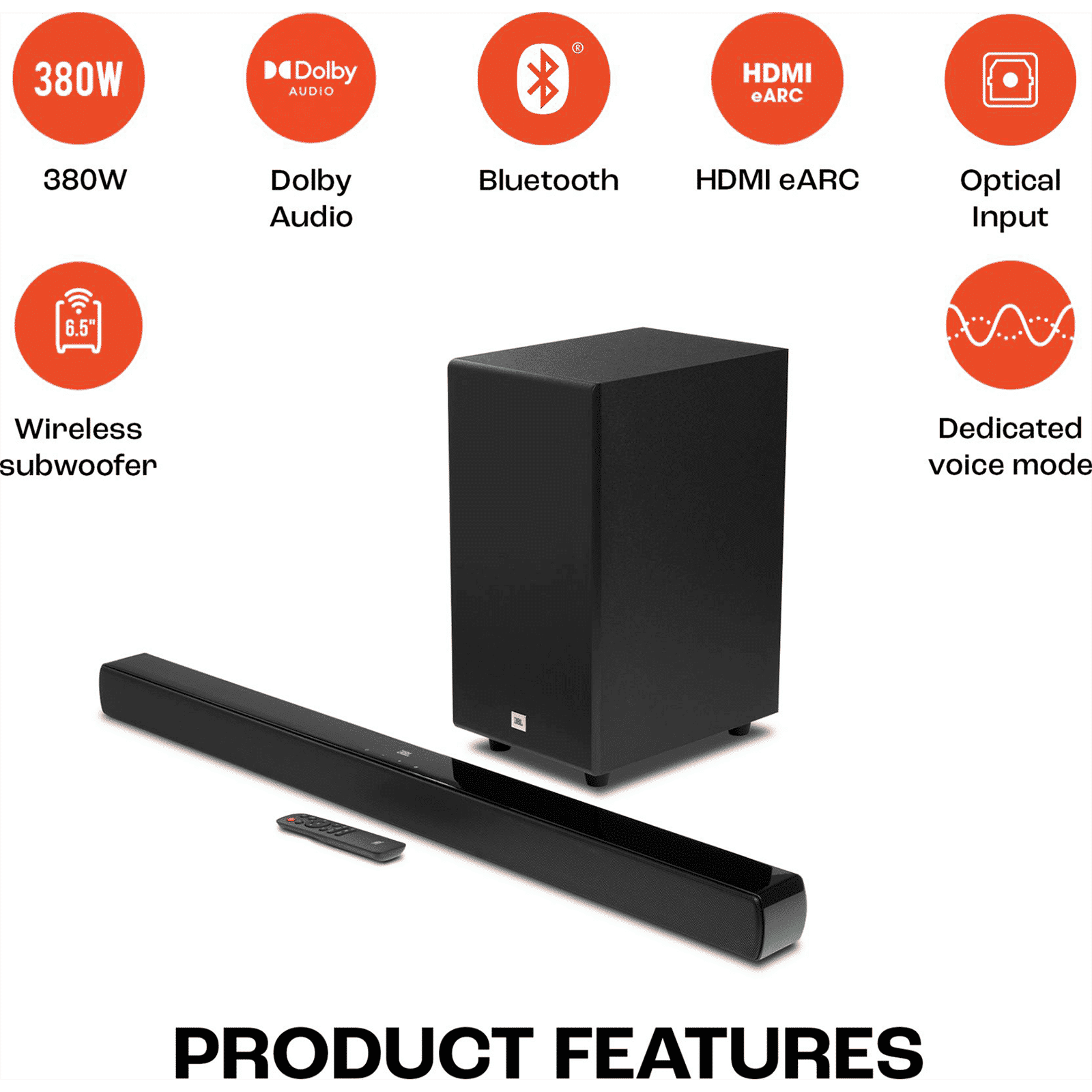 JBL Cinema SB190 380W Bluetooth Soundbar with Remote (Dolby Atmos, 2.1 Channel, Black)_16