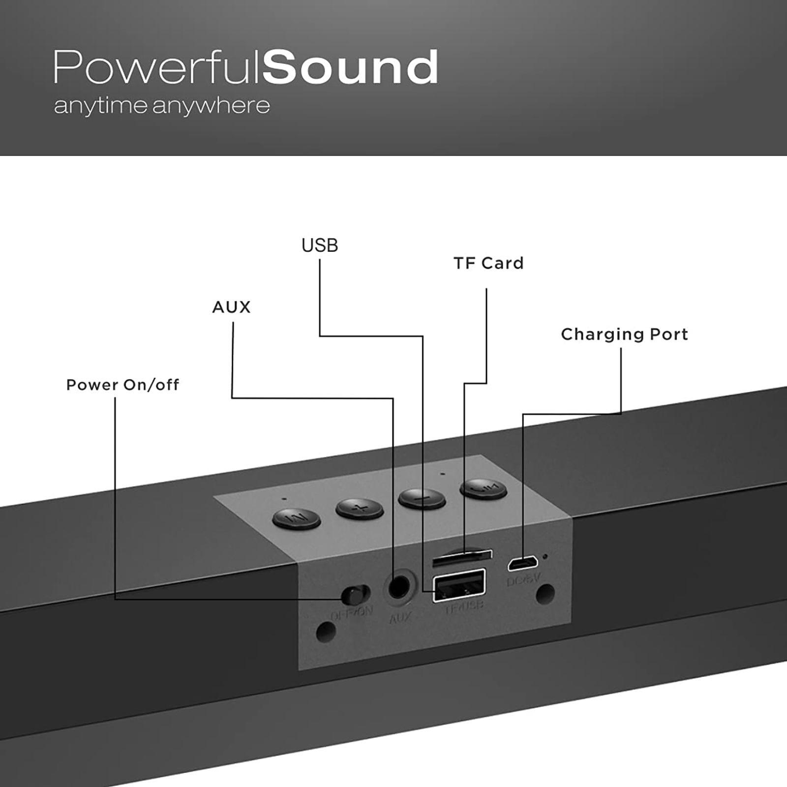 I KALL Portable Bluetooth Speaker 10W Sound Bar (Rich Bass, IK10, Black)_6