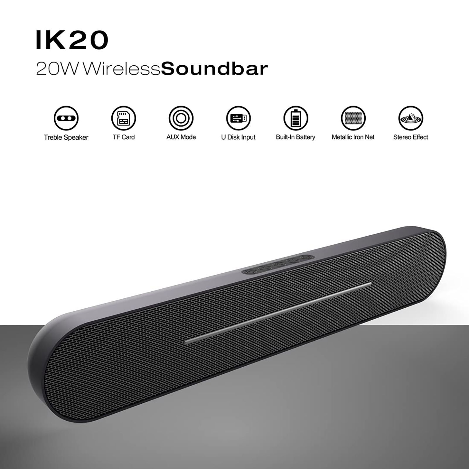 I KALL IK20 20W Bluetooth Soundbar (Stereo Effect, 2.0 Channel, Black)_5