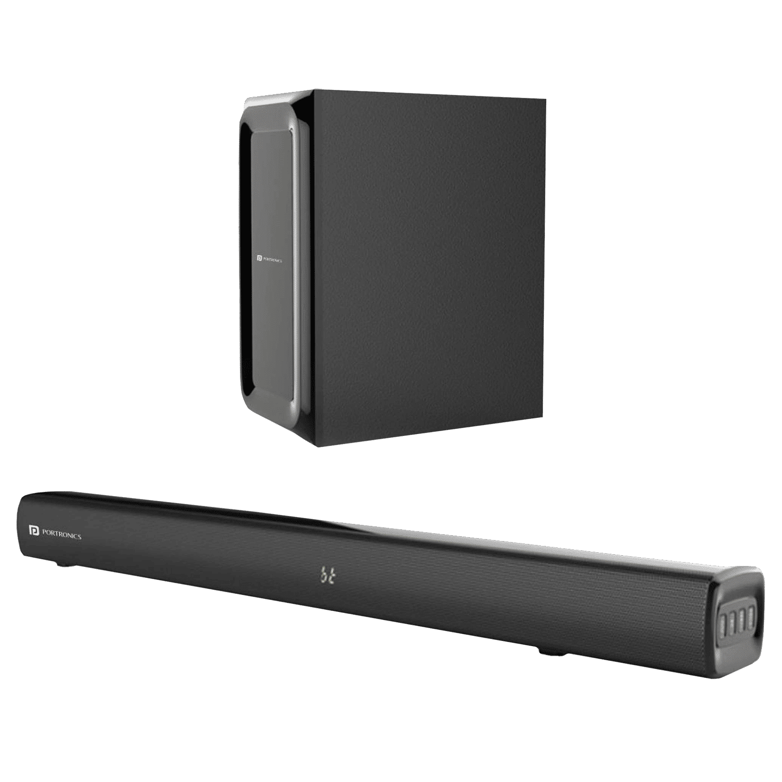 PORTRONICS Pure Sound 102 160W Bluetooth Soundbar with Remote (Surround Sound, 2.1 Channel, Black) PORTRONICS Pure Sound 102 160W Bluetooth Soundbar with Remote (Surround Sound, 2.1 Channel, Black)_1