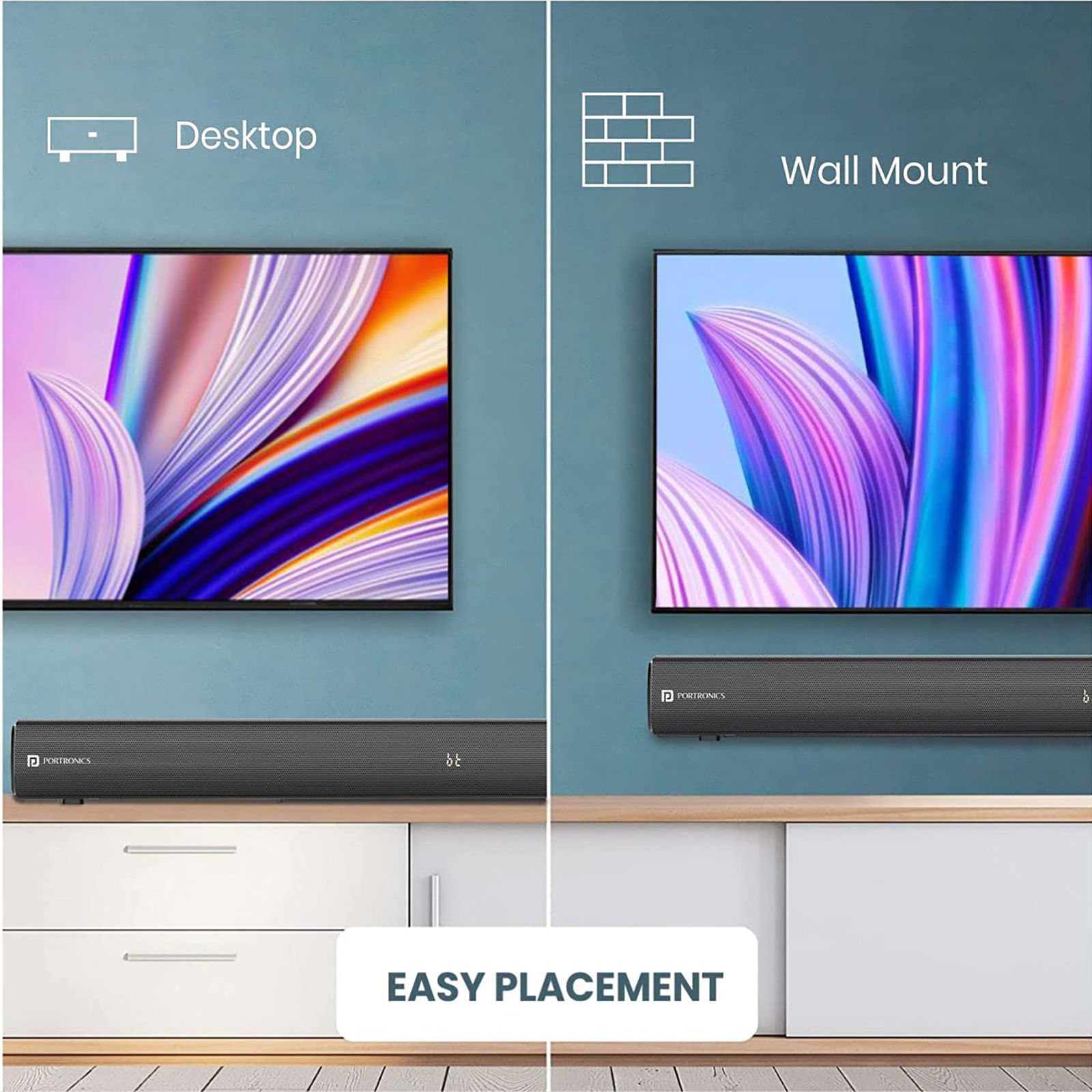 PORTRONICS Pure Sound 102 160W Bluetooth Soundbar with Remote (Surround Sound, 2.1 Channel, Black) PORTRONICS Pure Sound 102 160W Bluetooth Soundbar with Remote (Surround Sound, 2.1 Channel, Black)_10