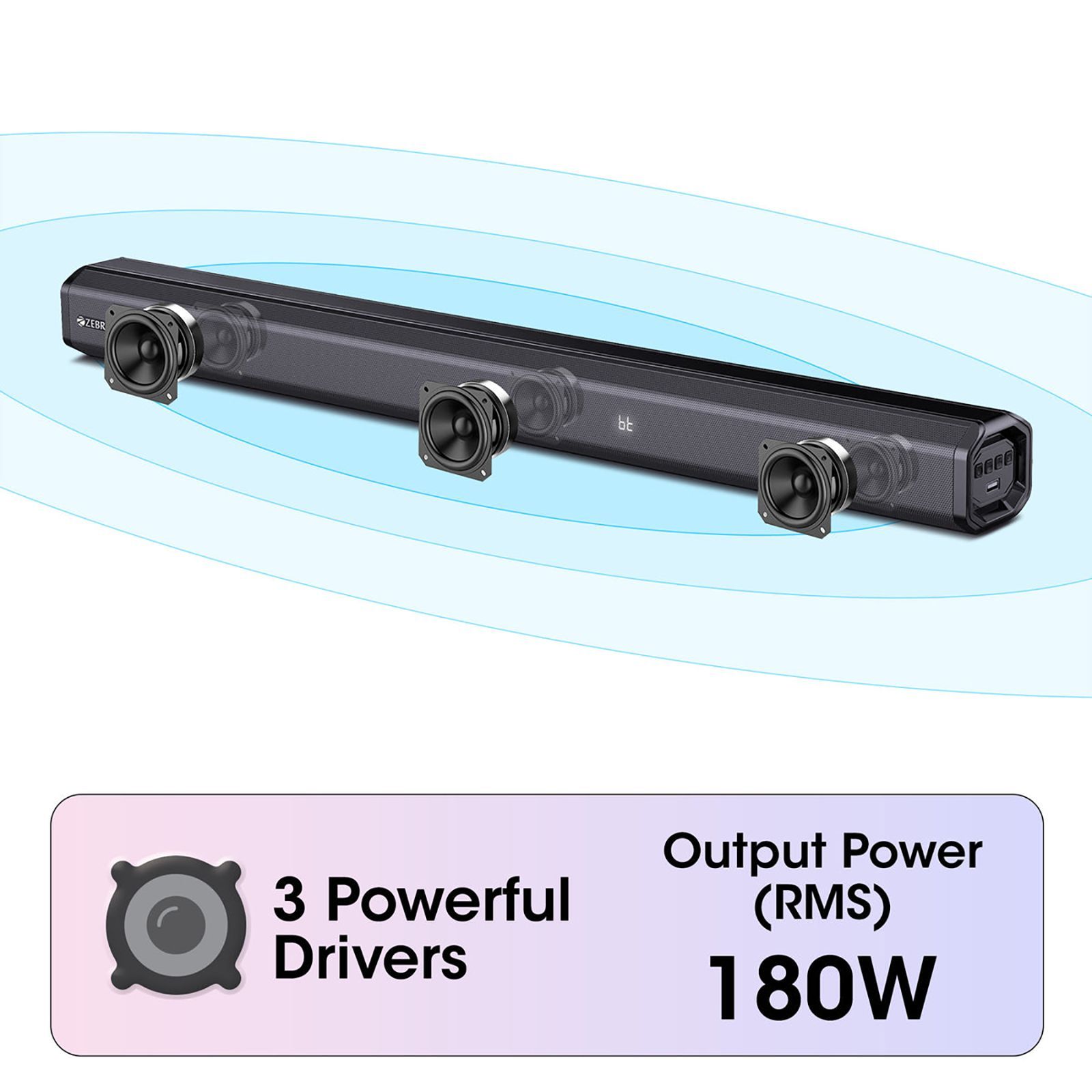 ZEBRONICS Zeb-Juke Bar 7400 Pro 180W Bluetooth Soundbar with Remote (Hi-Fidelity Audio, 5.1 Channel, Black)_12