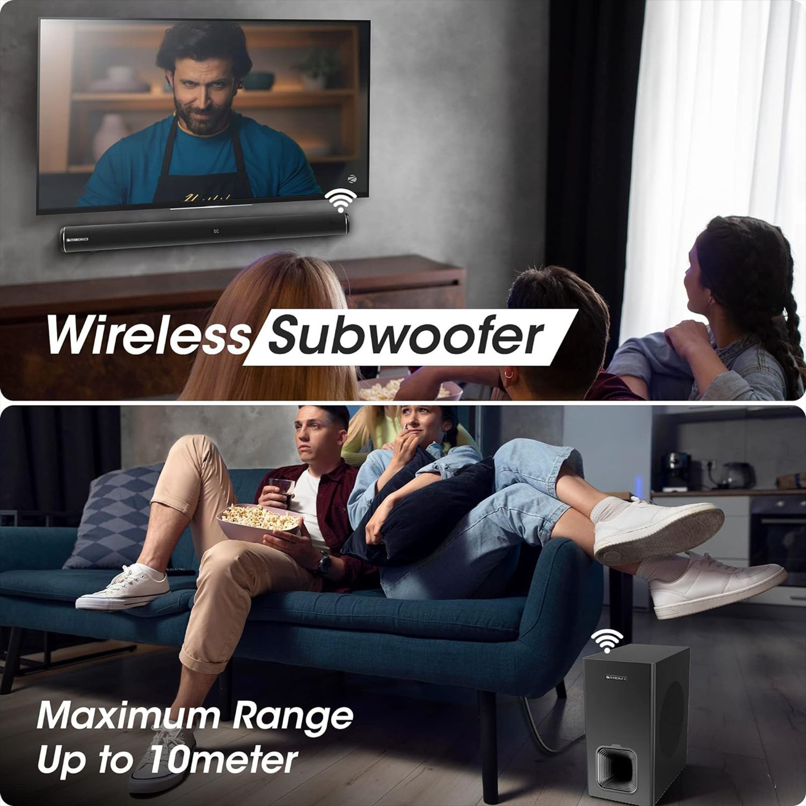 ZEBRONICS Zeb-Juke Bar 6001 DWS Pro 160W Bluetooth Soundbar with Remote (Immersive Sound, 2.1 Channel, Black) ZEBRONICS Zeb-Juke Bar 6001 DWS Pro 160W Bluetooth Soundbar with Remote (Immersive Sound, 2.1 Channel, Black)_9