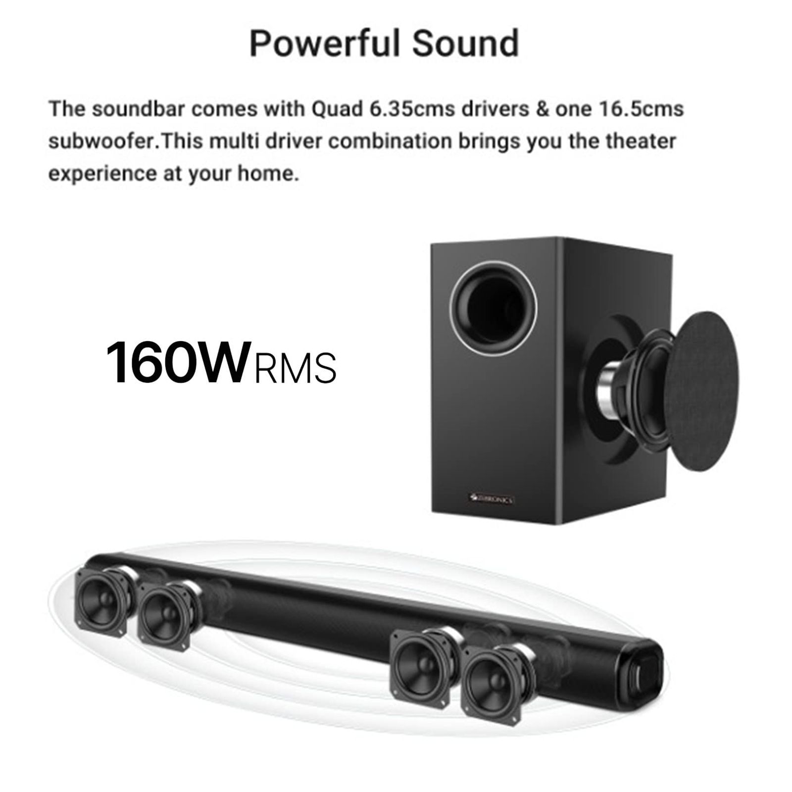 ZEBRONICS Juke Bar 5000 Pro 160W Bluetooth Soundbar with Remote (Immersive Sound, 2.1 Channel, Black) ZEBRONICS Juke Bar 5000 Pro 160W Bluetooth Soundbar with Remote (Immersive Sound, 2.1 Channel, Black)_14