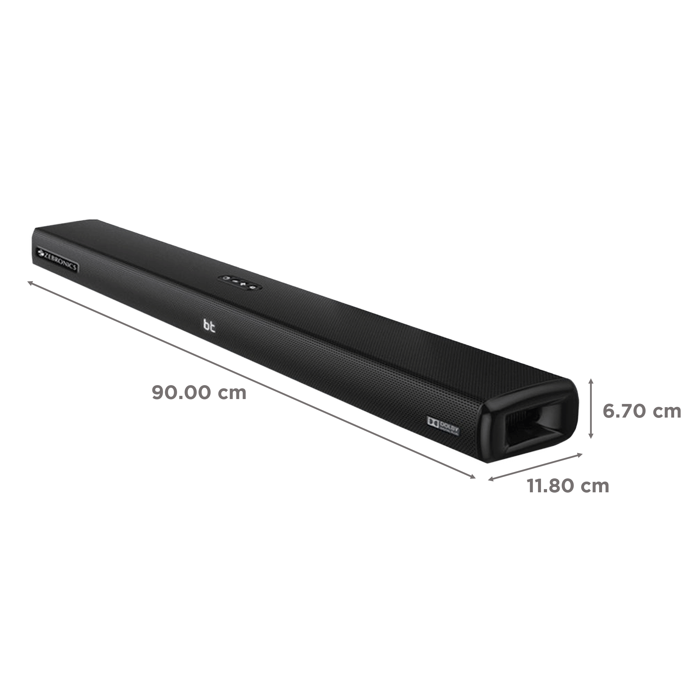 ZEBRONICS Zeb-Juke Bar 9001 Pro 120W Bluetooth Soundbar with Remote (Dolby Digital Plus, 2.1 Channel, Black) ZEBRONICS Zeb-Juke Bar 9001 Pro 120W Bluetooth Soundbar with Remote (Dolby Digital Plus, 2.1 Channel, Black)_4
