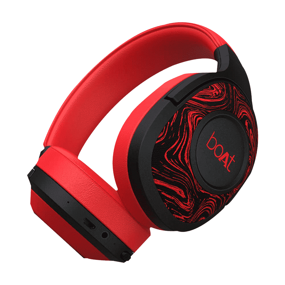 boAt Rockerz 550 Bluetooth Headset with Mic (Dual Connectivity, Over Ear, Red)_3