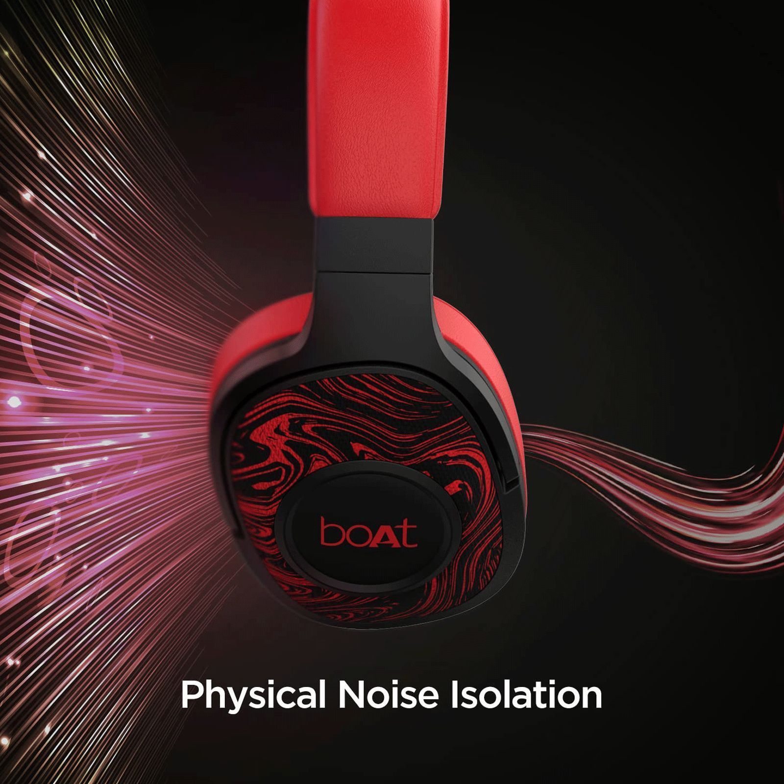 boAt Rockerz 550 Bluetooth Headset with Mic (Dual Connectivity, Over Ear, Red)_5