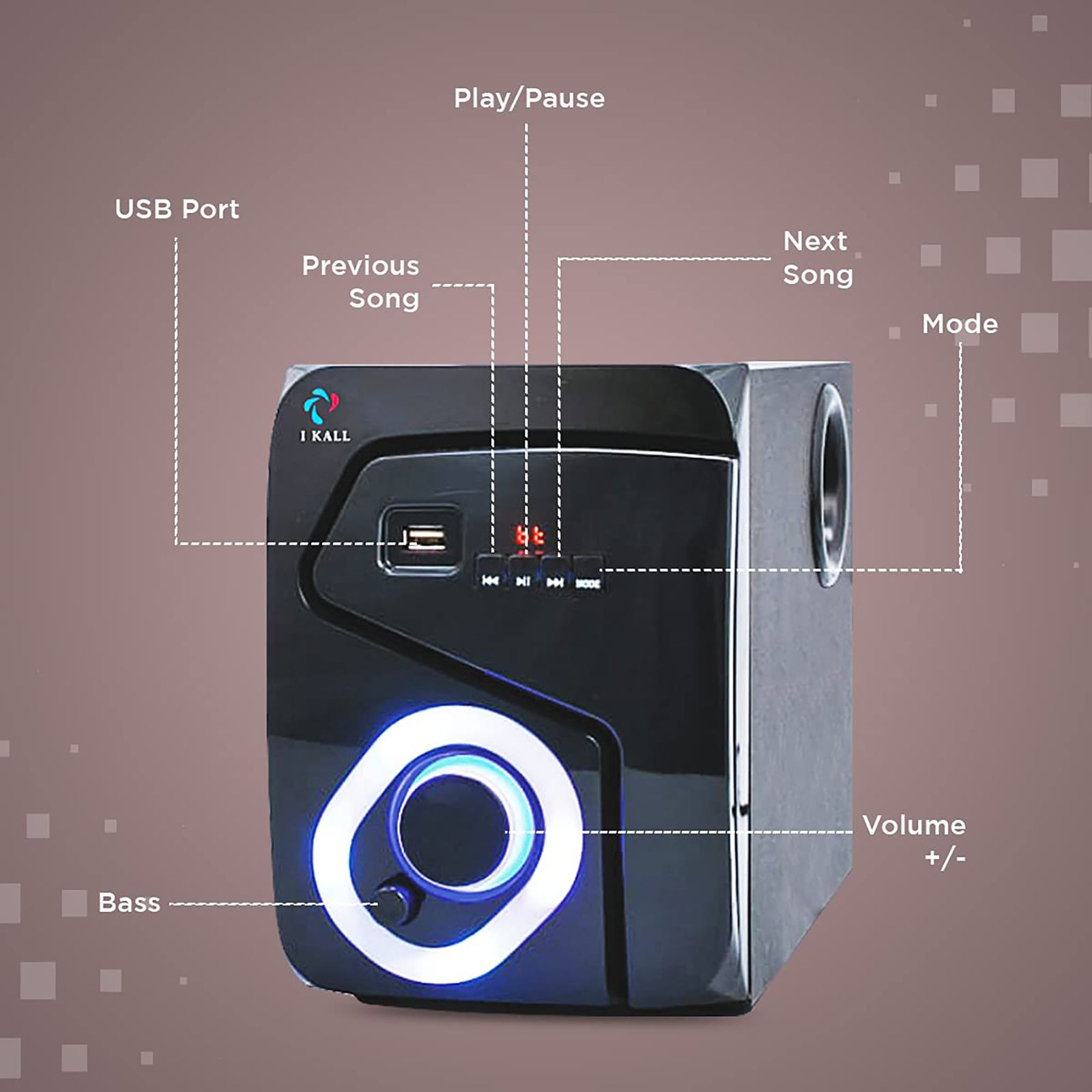 I KALL 5.1 Channel 60 Watts Multimedia Standard Home Theatre System (Wireless Music Streaming, IK-999, Black)_8