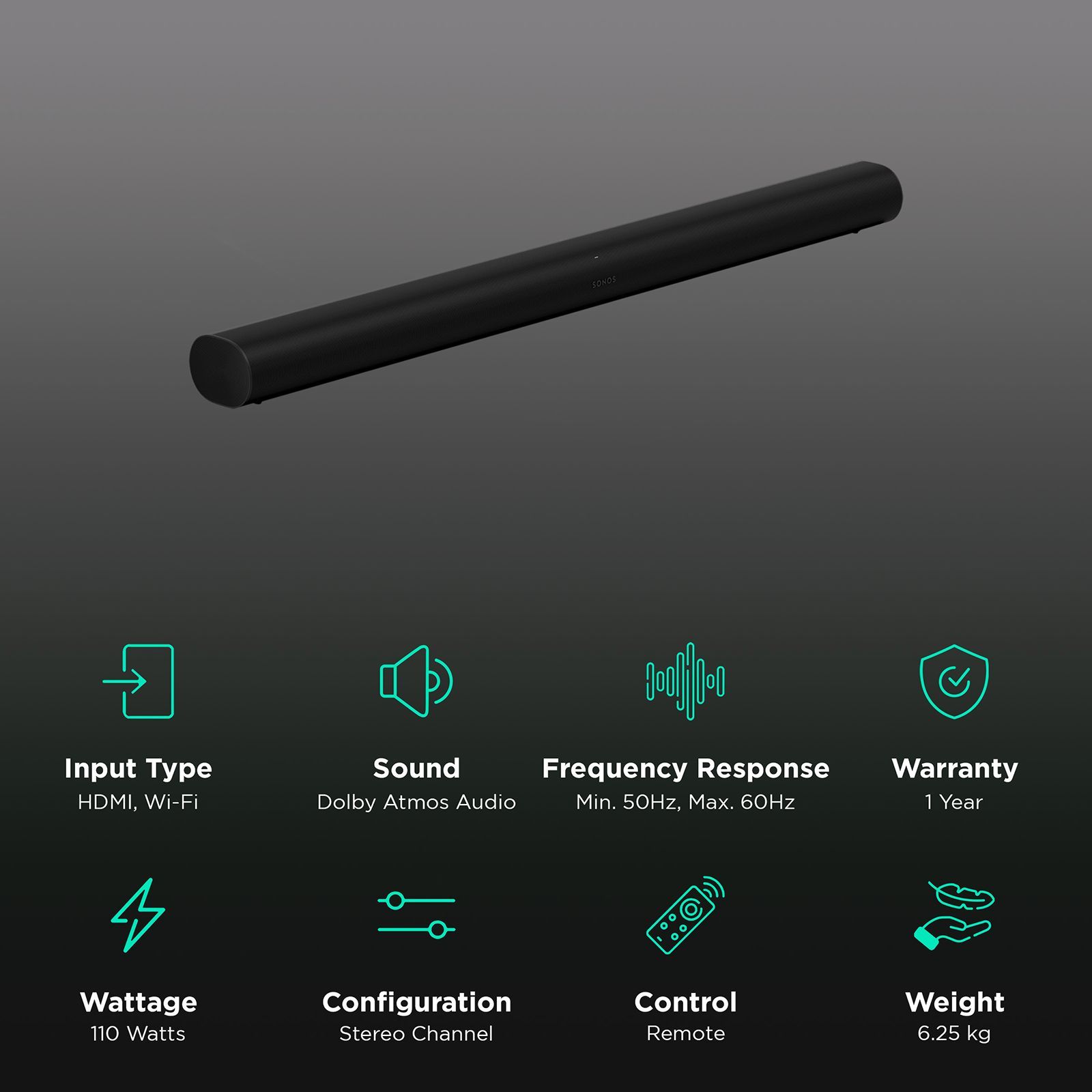 SONOS ARC S19 Soundbar (Dolby Atmos, Stereo Channel, Black) SONOS ARC S19 Soundbar (Dolby Atmos, Stereo Channel, Black)_2