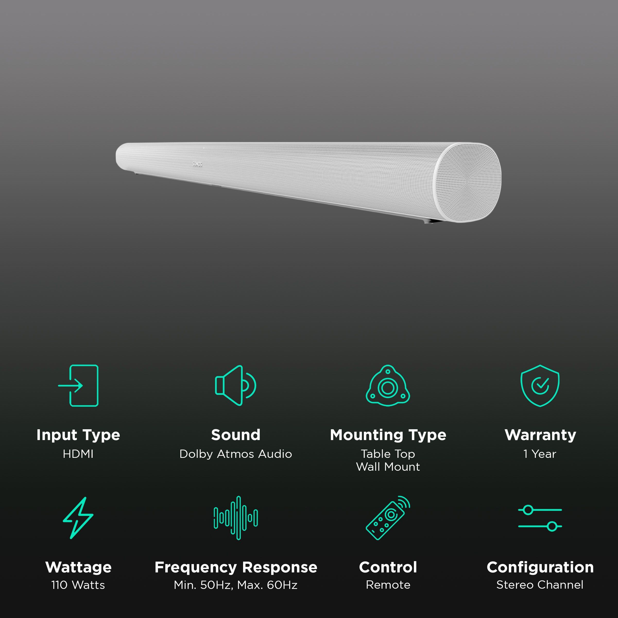 SONOS ARC S19 Soundbar (Dolby Atmos, Stereo Channel, White) SONOS ARC S19 Soundbar (Dolby Atmos, Stereo Channel, White)_2