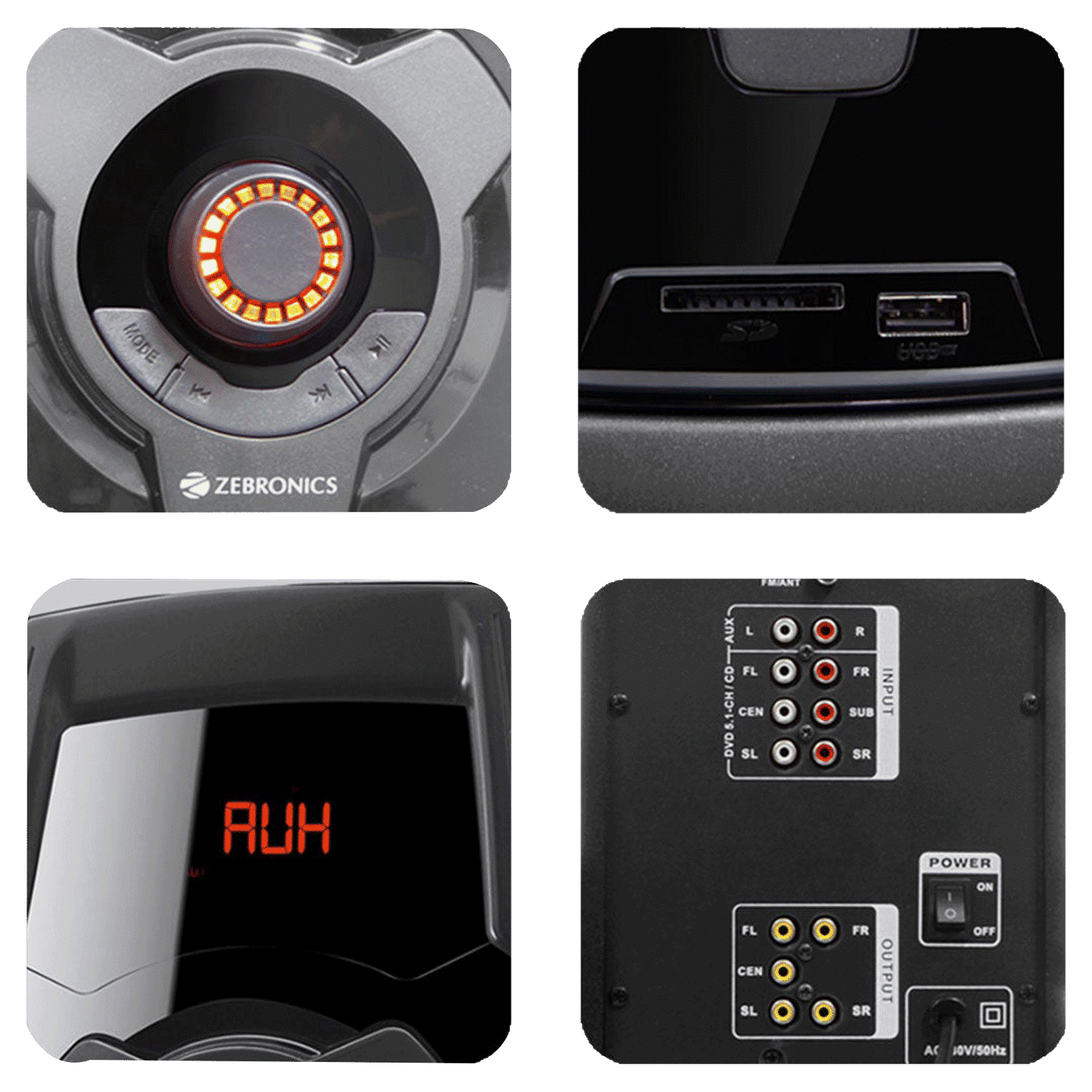 ZEBRONICS Zeb-BT8490RUCF 80W Multimedia Speaker (Built-in FM Radio, 5.1 Channel, Black)_4