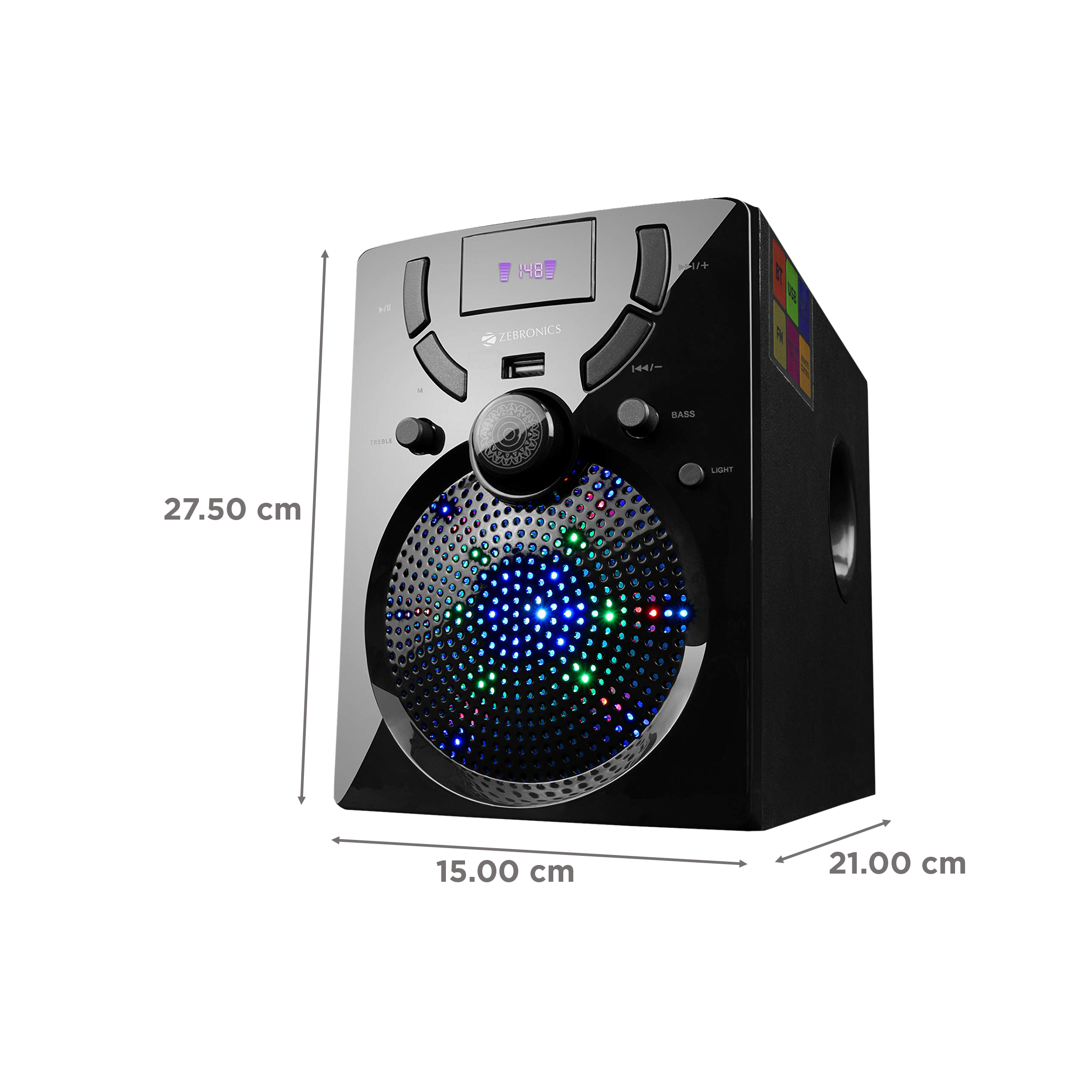 ZEBRONICS Udaan 60W Multimedia Speaker (Built-in FM Radio, 4.1 Channel, Black)_3