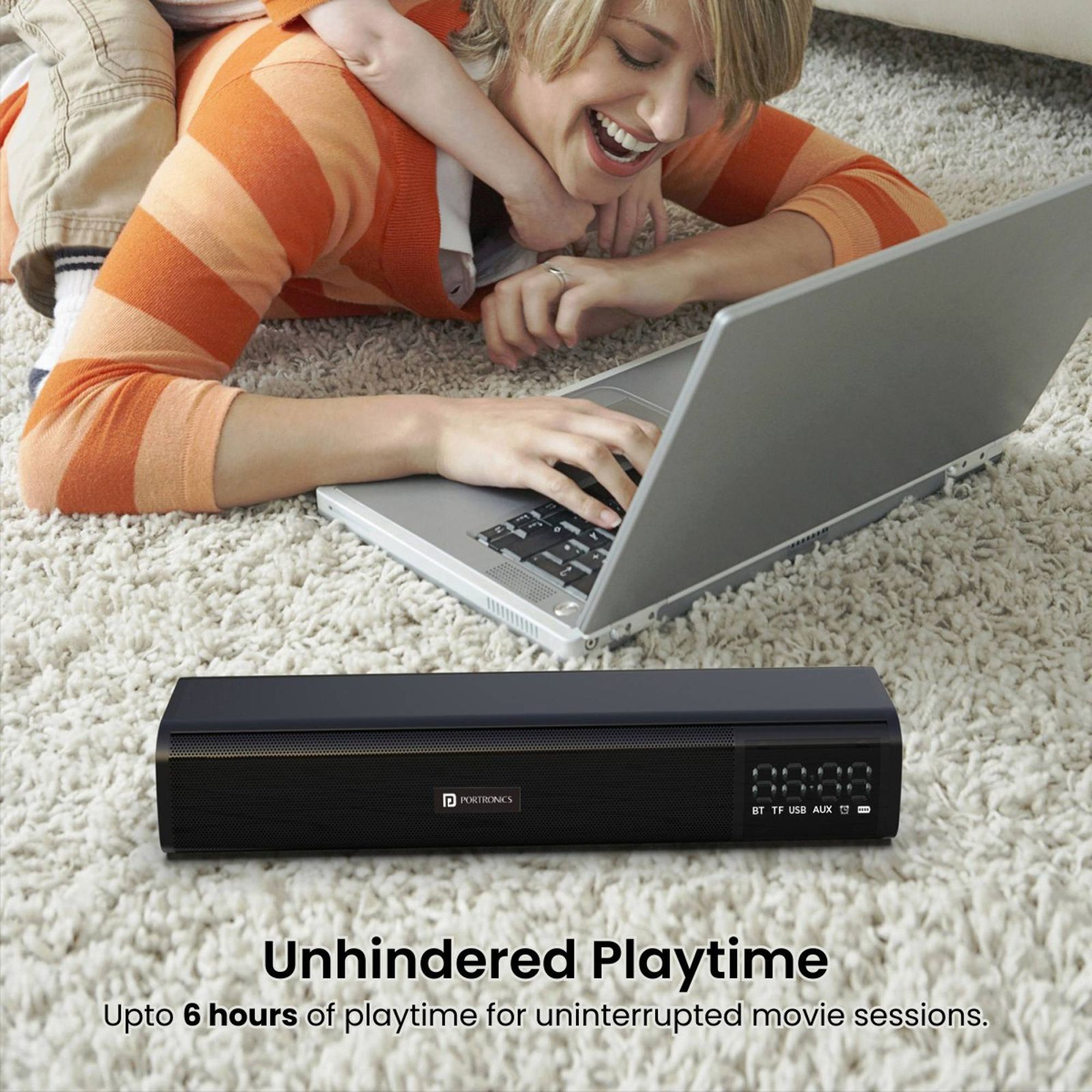 PORTRONICS Decibel I 10W Bluetooth Soundbar (Stereo Sound, 2.1 Channel, Black)_8