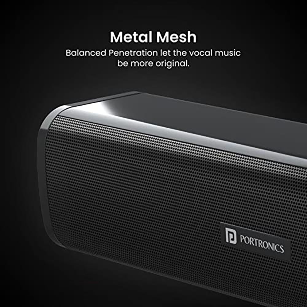 PORTRONICS Decibel I 10W Bluetooth Soundbar (Stereo Sound, 2.1 Channel, Black)_3