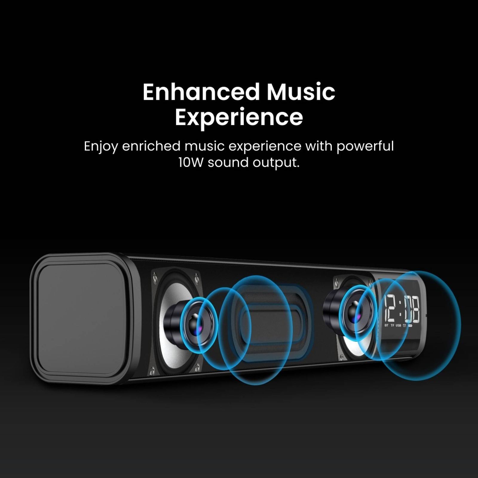 PORTRONICS Decibel I 10W Bluetooth Soundbar (Stereo Sound, 2.1 Channel, Black)_4