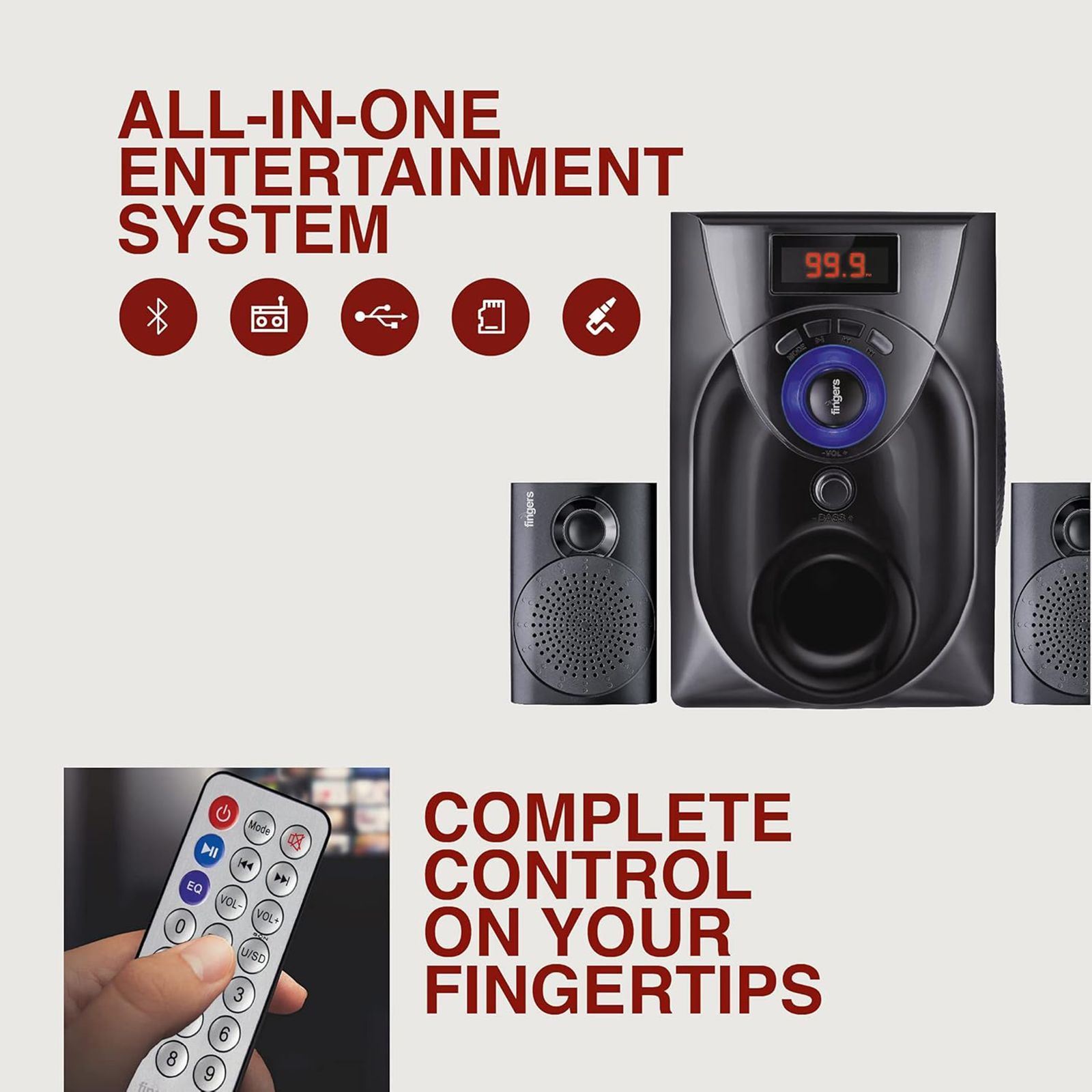 fingers Challenger 18W Multimedia Speaker (Powerful Bass, 2.1 Channel, Classic Black)_10