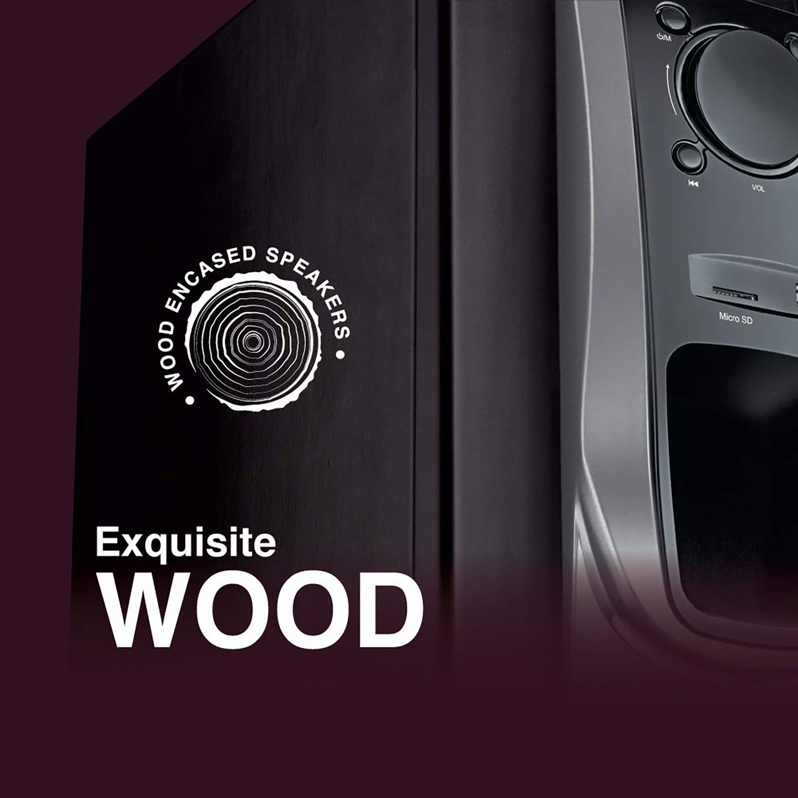fingers Solitaire 50W Multimedia Speaker (Brilliant Bass, 2.1 Channel, Rose Wood)_7
