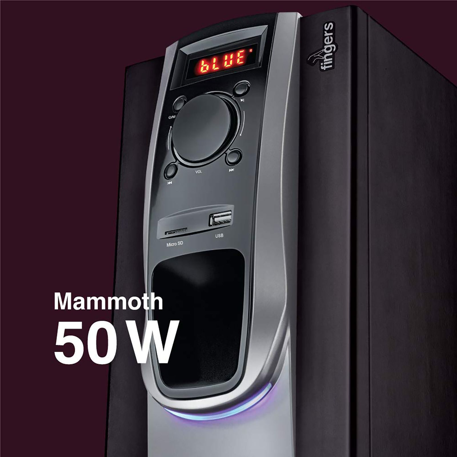 fingers Solitaire 50W Multimedia Speaker (Brilliant Bass, 2.1 Channel, Rose Wood)_9