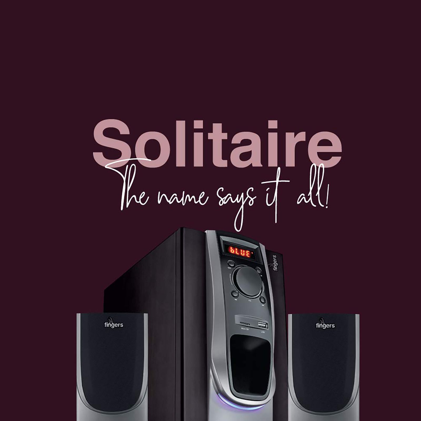 fingers Solitaire 50W Multimedia Speaker (Brilliant Bass, 2.1 Channel, Rose Wood)_10