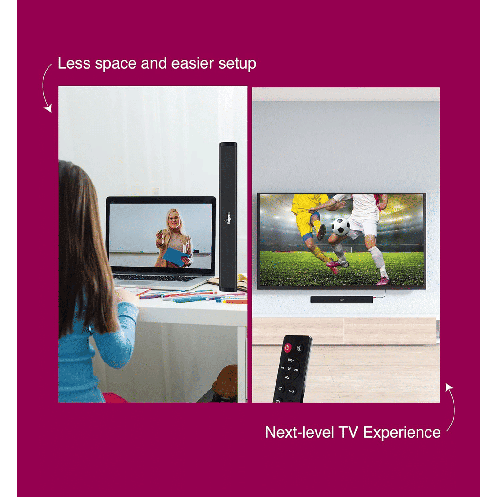 fingers Sound Guru 20W Bluetooth Soundbar with Remote (Room-Filling Sound, 2.0 Channel, Piano Black)_10