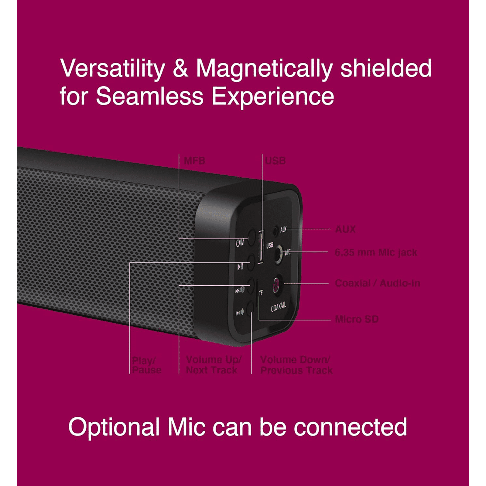 fingers Sound Guru 20W Bluetooth Soundbar with Remote (Room-Filling Sound, 2.0 Channel, Piano Black)_11