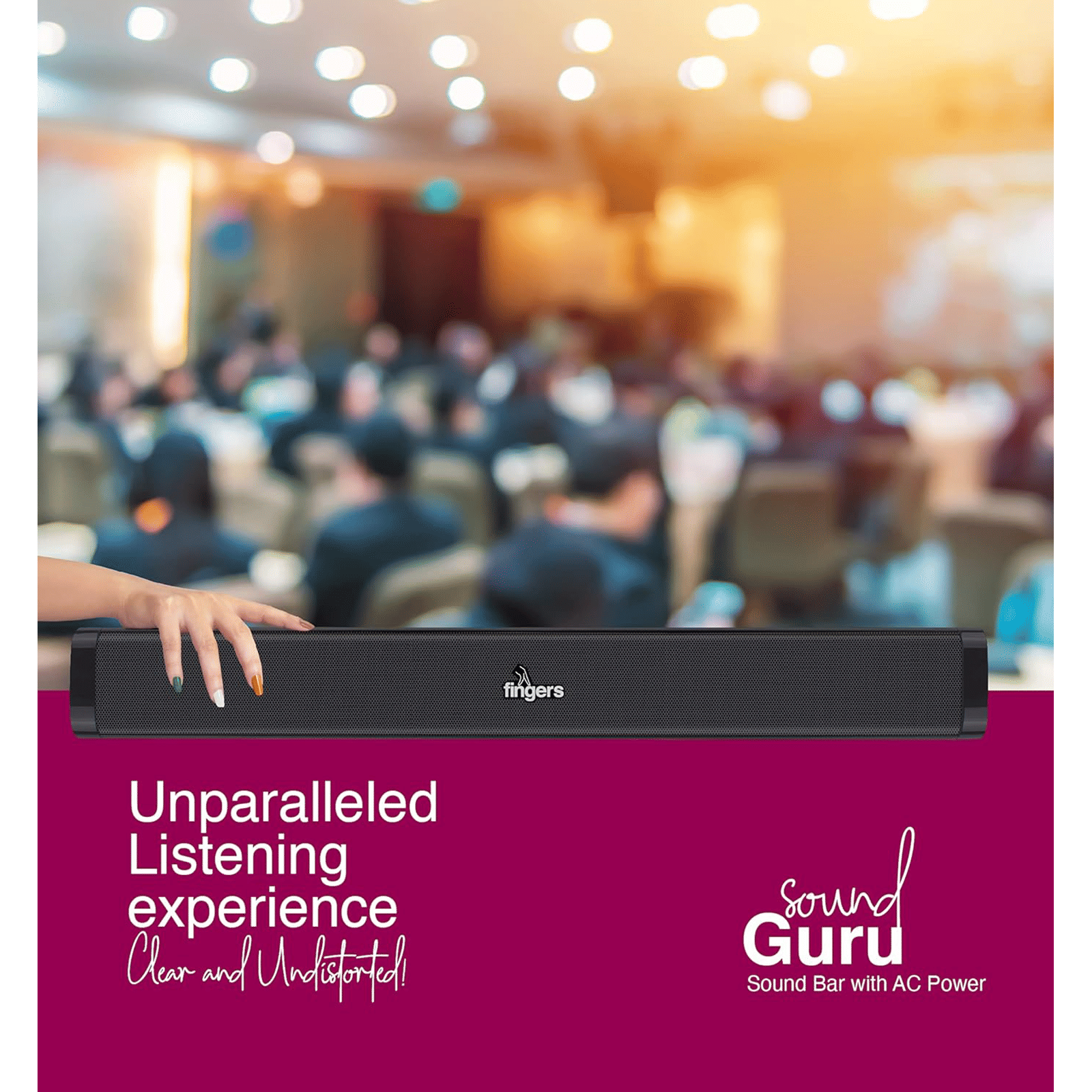 fingers Sound Guru 20W Bluetooth Soundbar with Remote (Room-Filling Sound, 2.0 Channel, Piano Black)_13