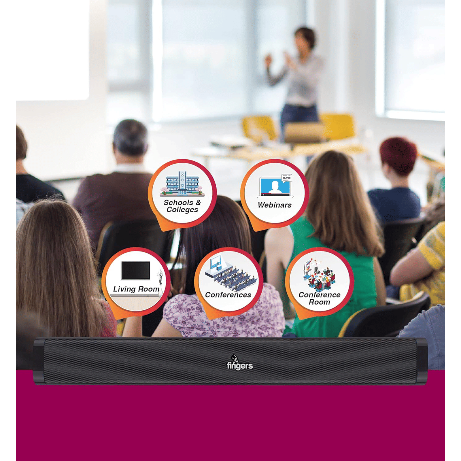 fingers Sound Guru 20W Bluetooth Soundbar with Remote (Room-Filling Sound, 2.0 Channel, Piano Black)_9