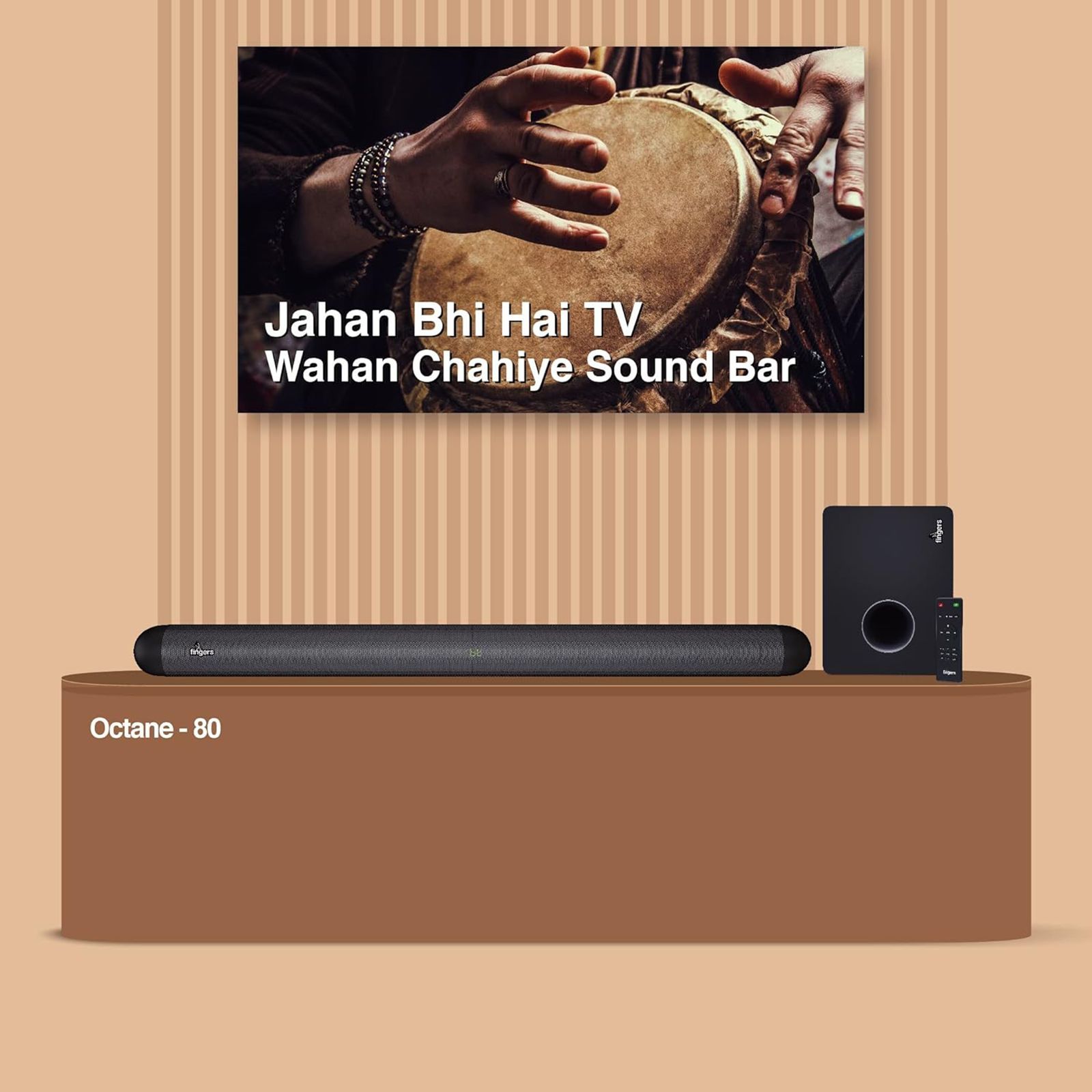 fingers Octane-80 80W Bluetooth Soundbar with Remote (Dolby Sound, 2.1 Channel, Rich Black) fingers Octane-80 80W Bluetooth Soundbar with Remote (Dolby Sound, 2.1 Channel, Rich Black)_9