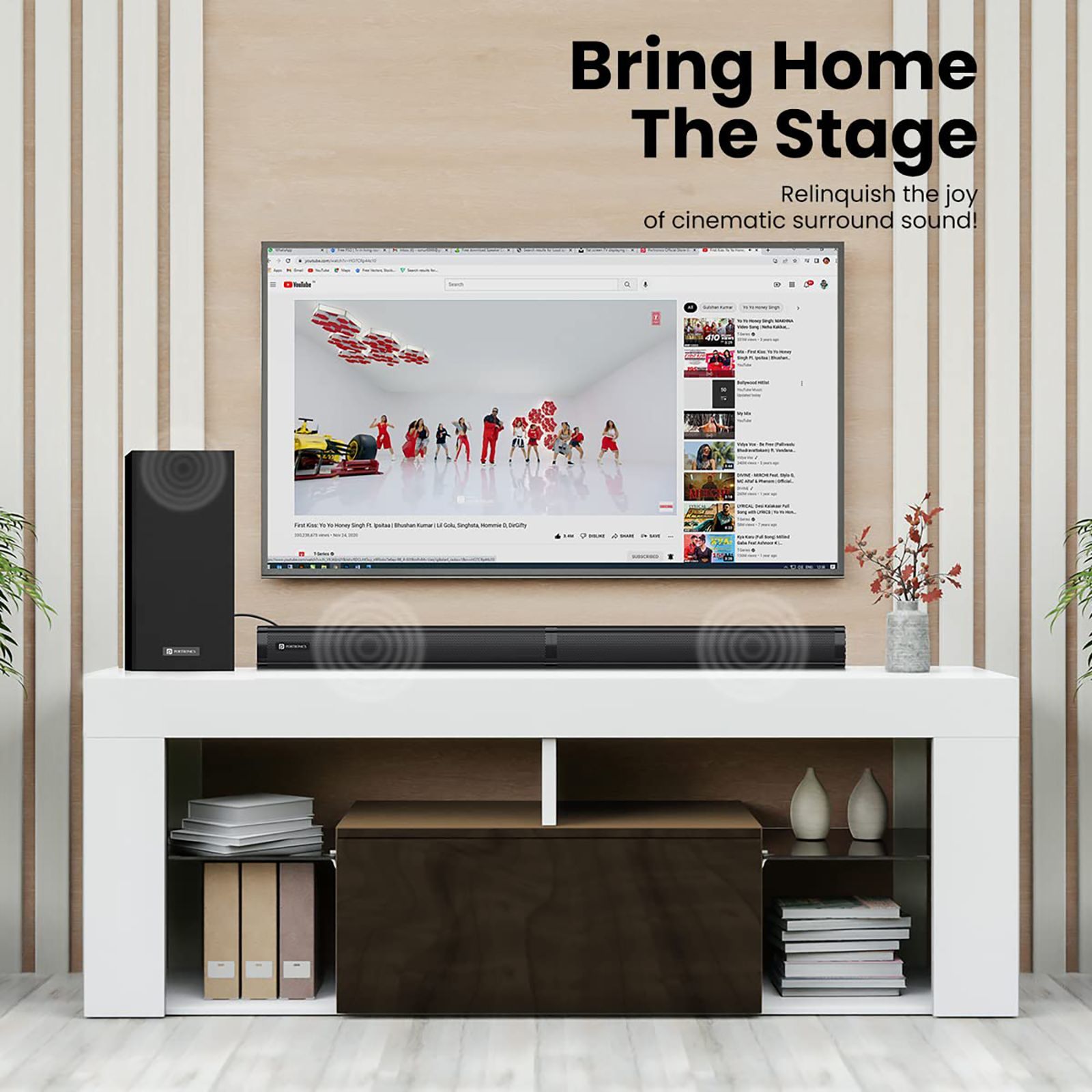 PORTRONICS Pure Sound 103 100W Bluetooth Soundbar with Remote (Lucid Quality of Bass, Black) PORTRONICS Pure Sound 103 100W Bluetooth Soundbar with Remote (Lucid Quality of Bass, Black)_11